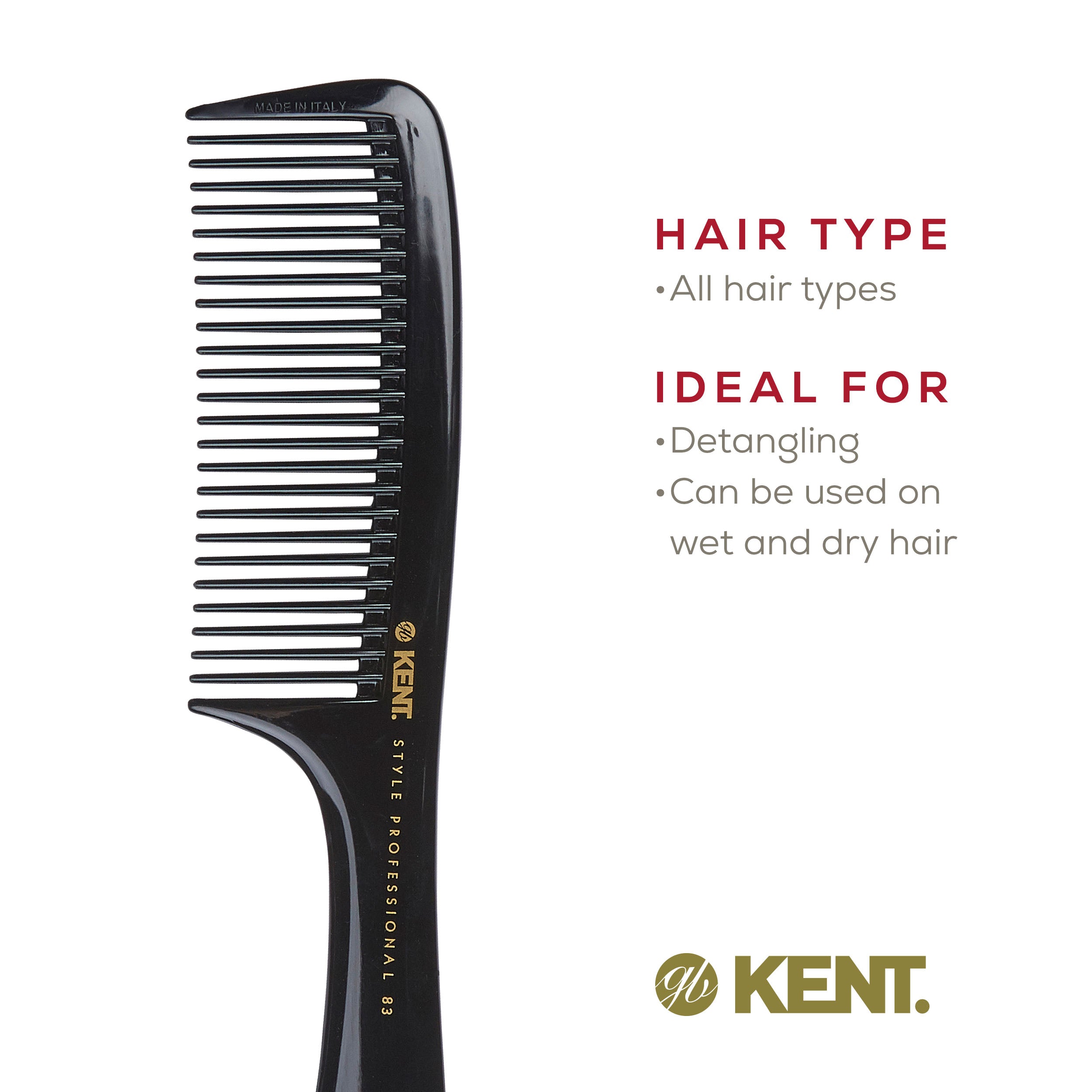 8.6" Professional Wide Tooth Detangling Comb with Handle