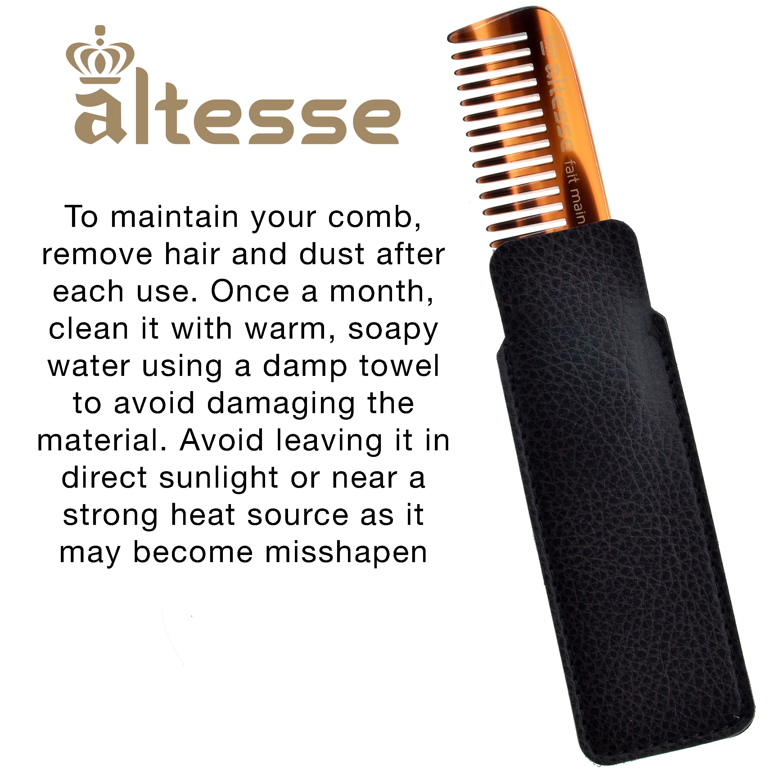 Altesse Small Wide Tooth Mustache and Beard Comb (3.5")