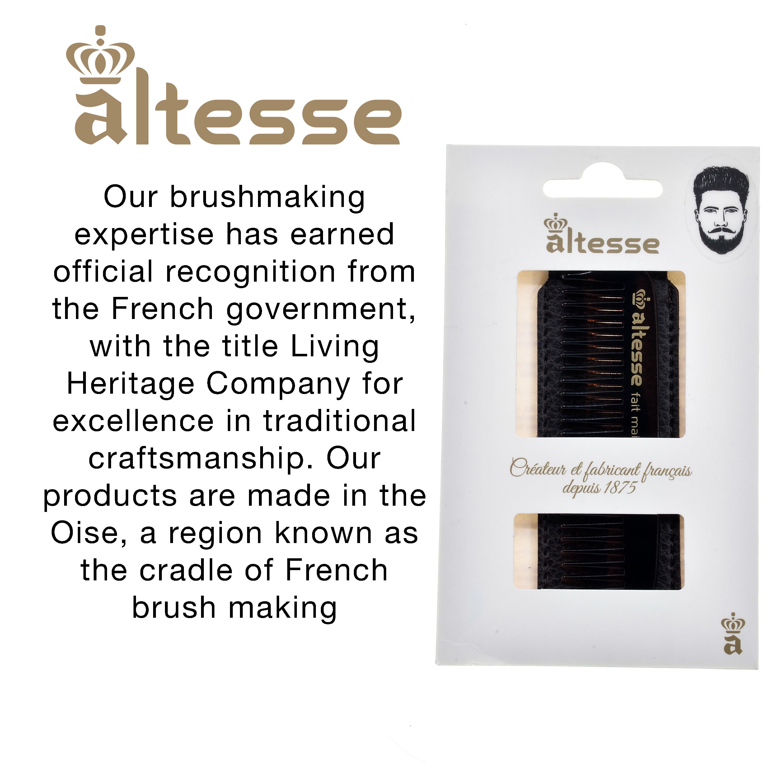 Altesse Small Wide Tooth Mustache and Beard Comb (3.5")