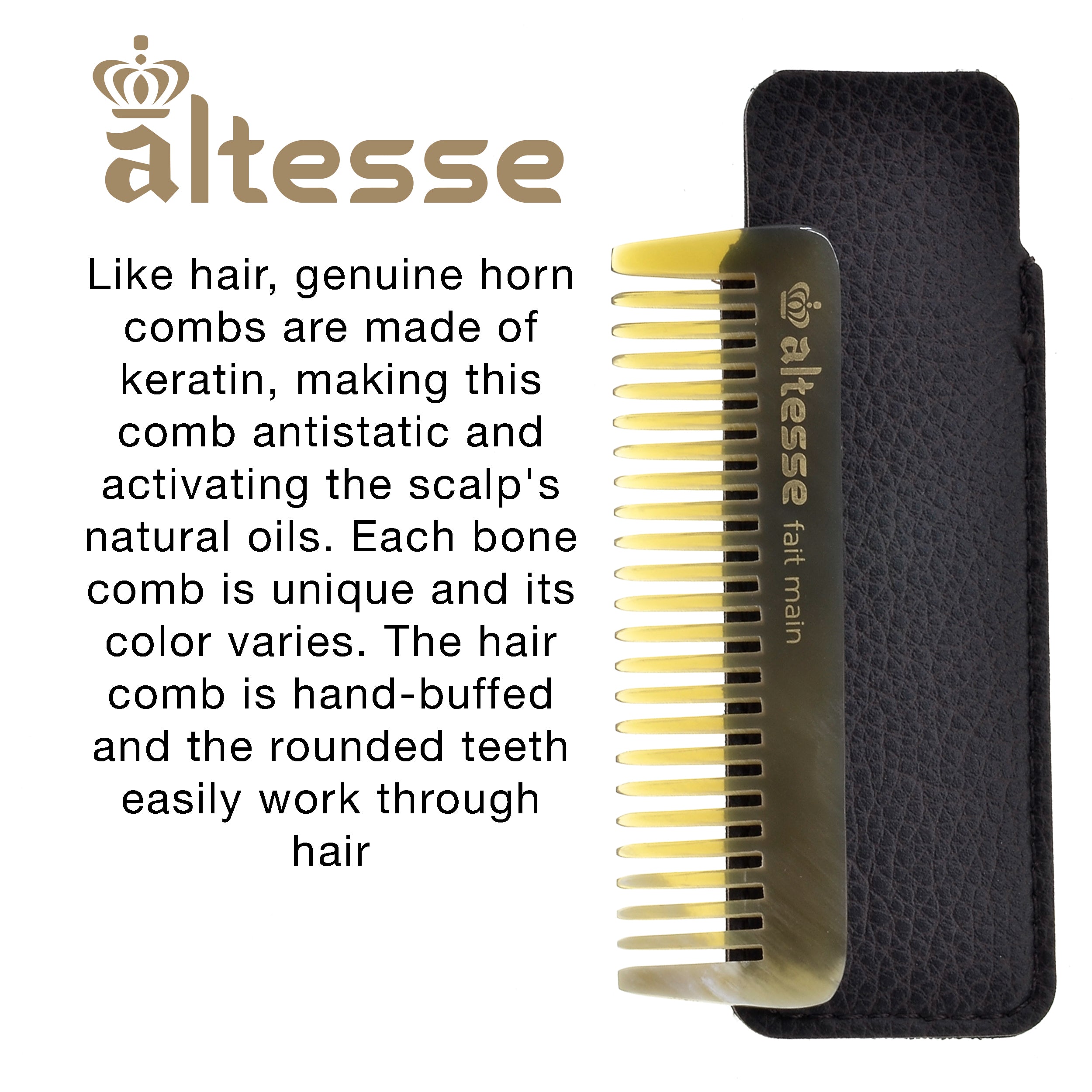 Altesse Small Wide Tooth Mustache and Beard Comb (3.5")