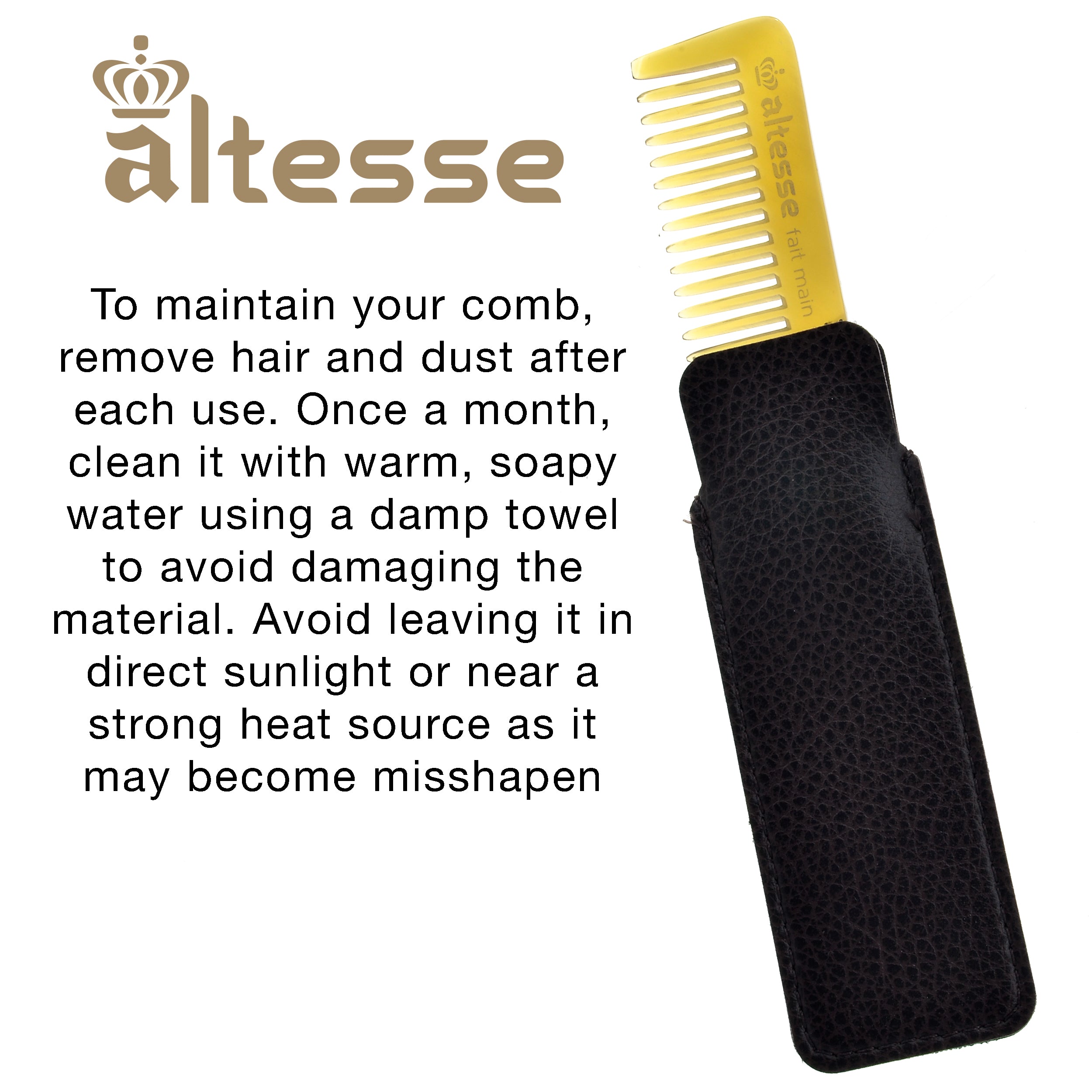 Altesse Small Wide Tooth Mustache and Beard Comb (3.5")