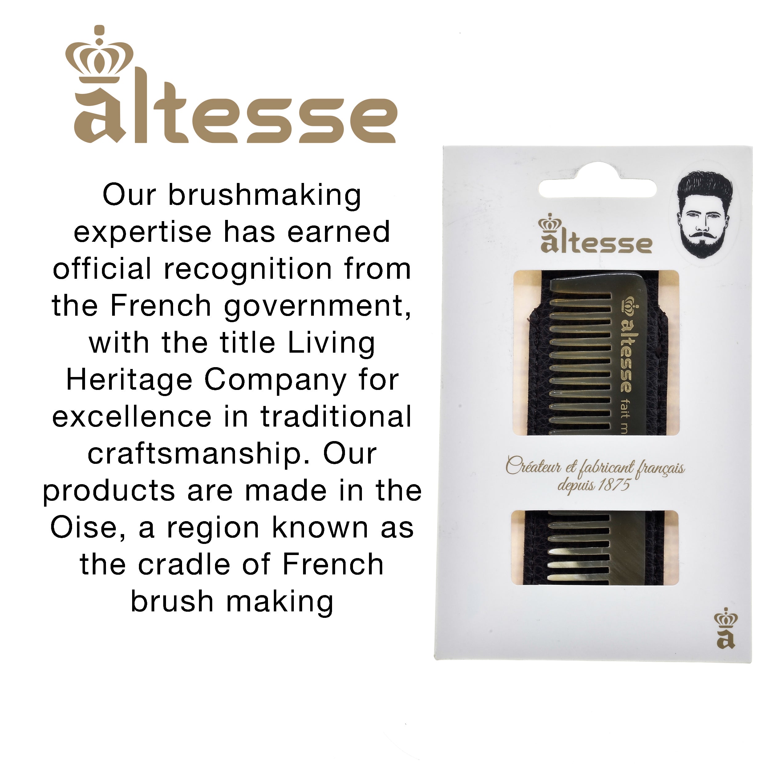 Altesse Small Wide Tooth Mustache and Beard Comb (3.5")