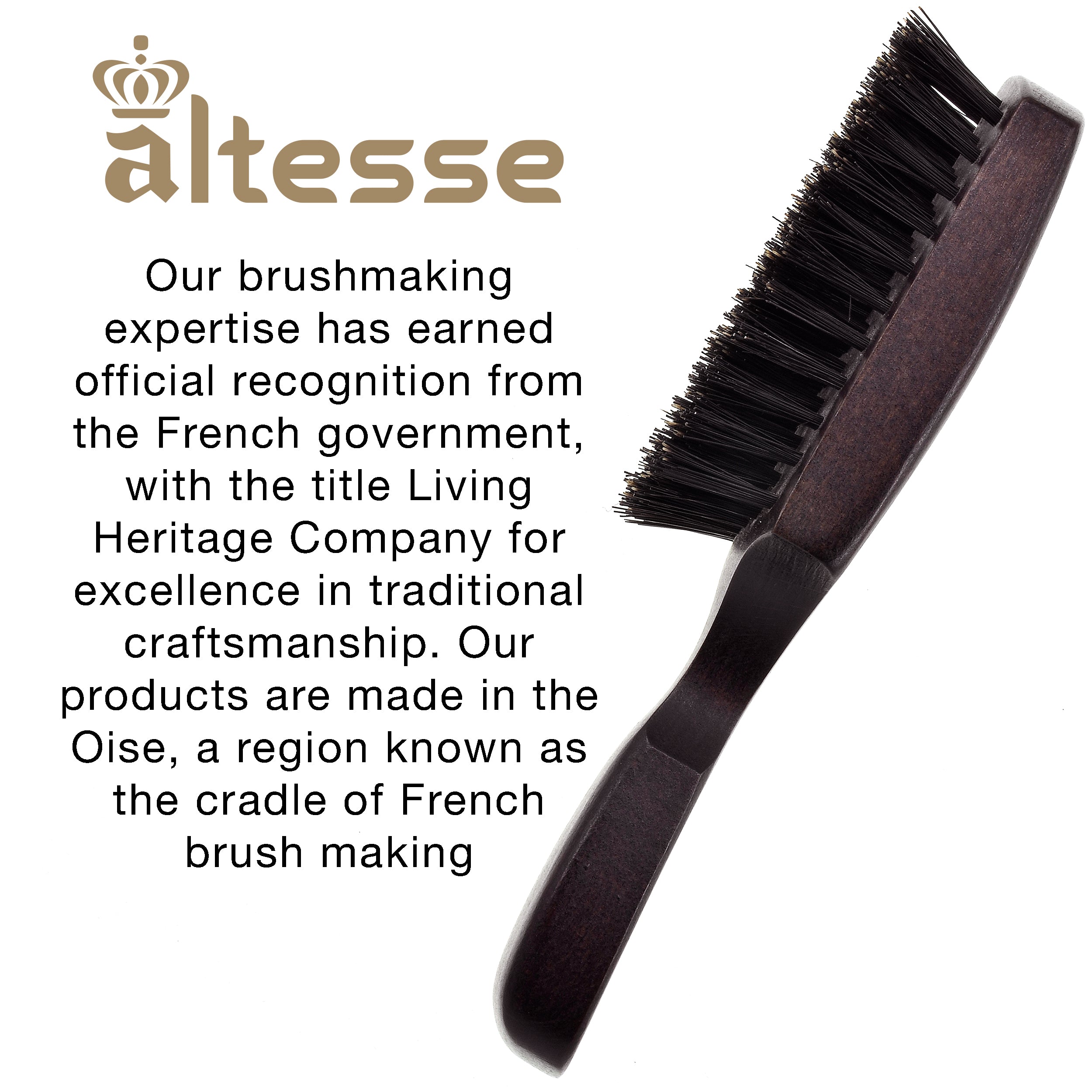 Altesse Boar Bristle Hair, Beard, and Mustache Club Brush
