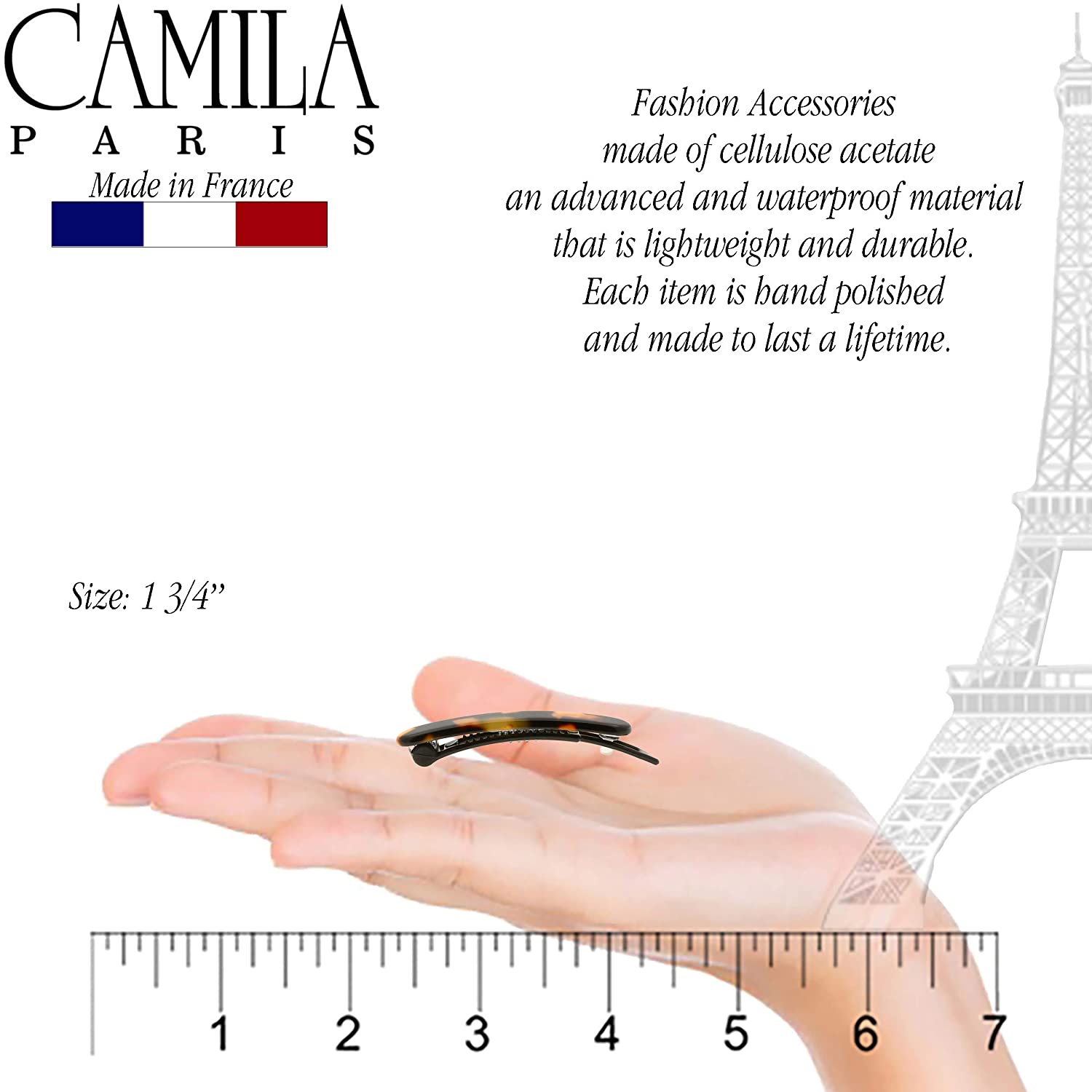 Camila Paris Hair Barrettes Classic Metal-Free Pair