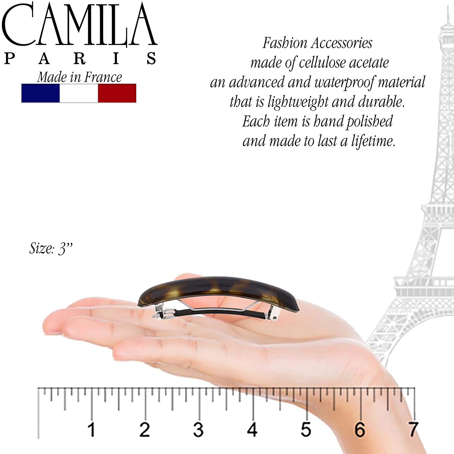 Camila Paris Hair Barrettes Contoured No-Slip