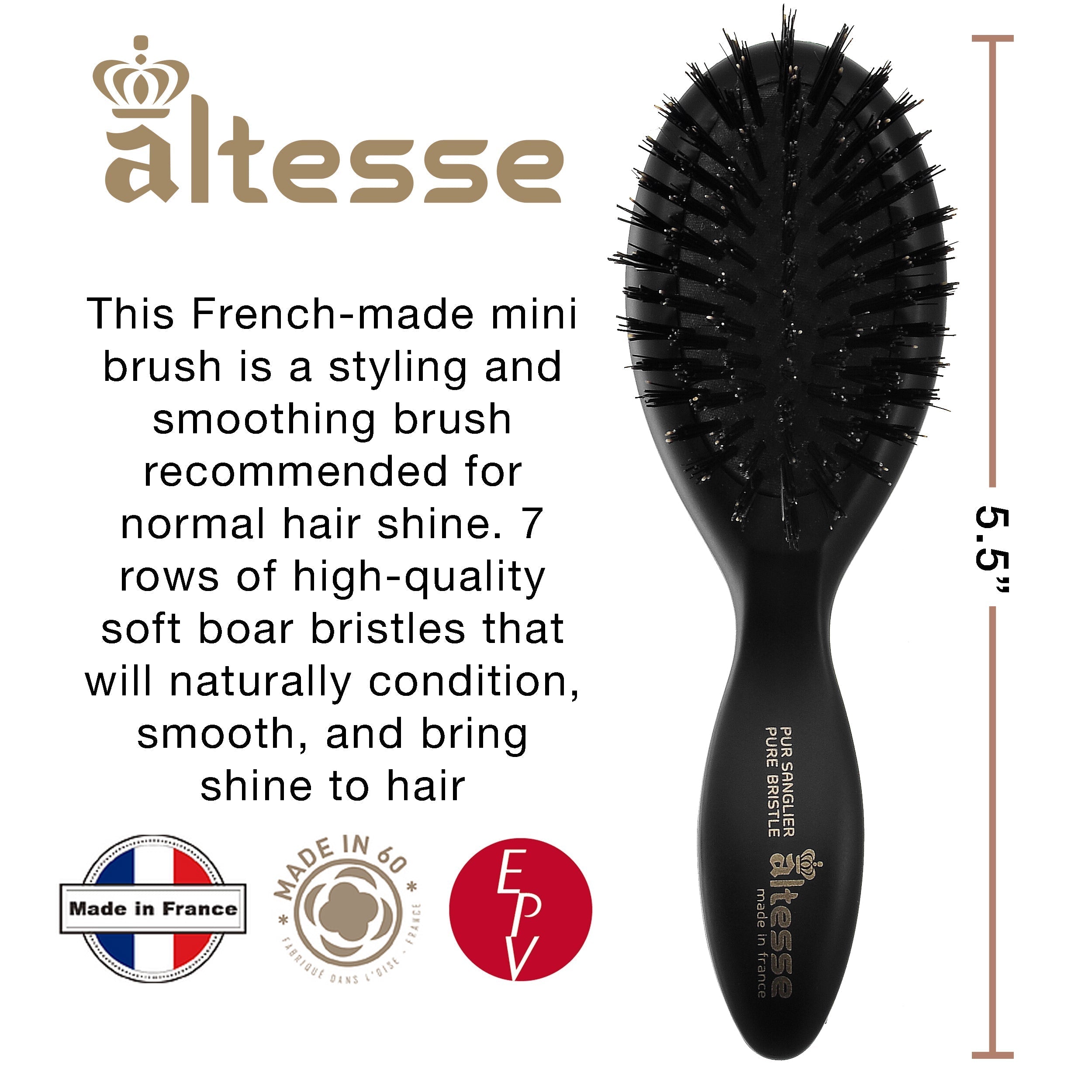 Altesse Rubber Cushion Paddle Brush