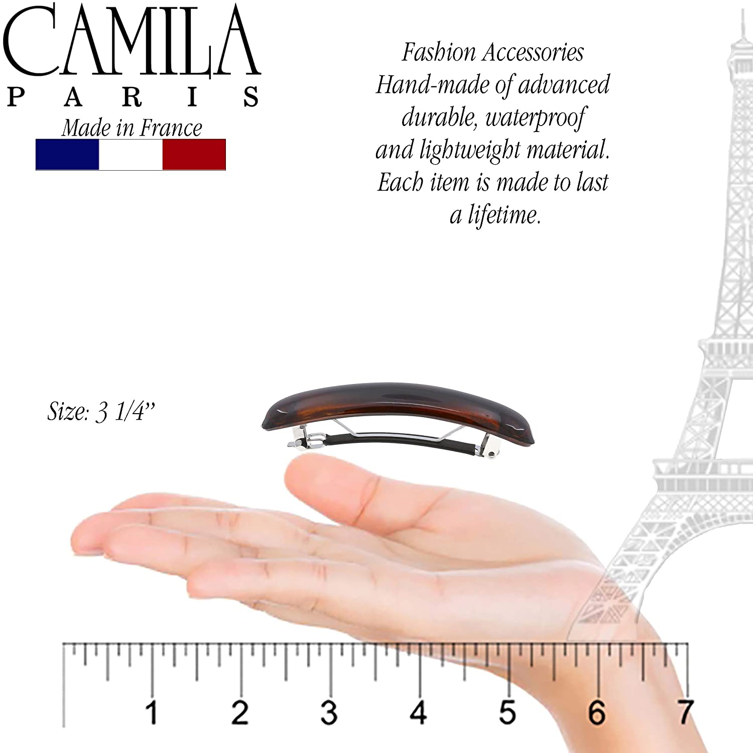 Camila Paris Hair Barrettes Contoured No-Slip