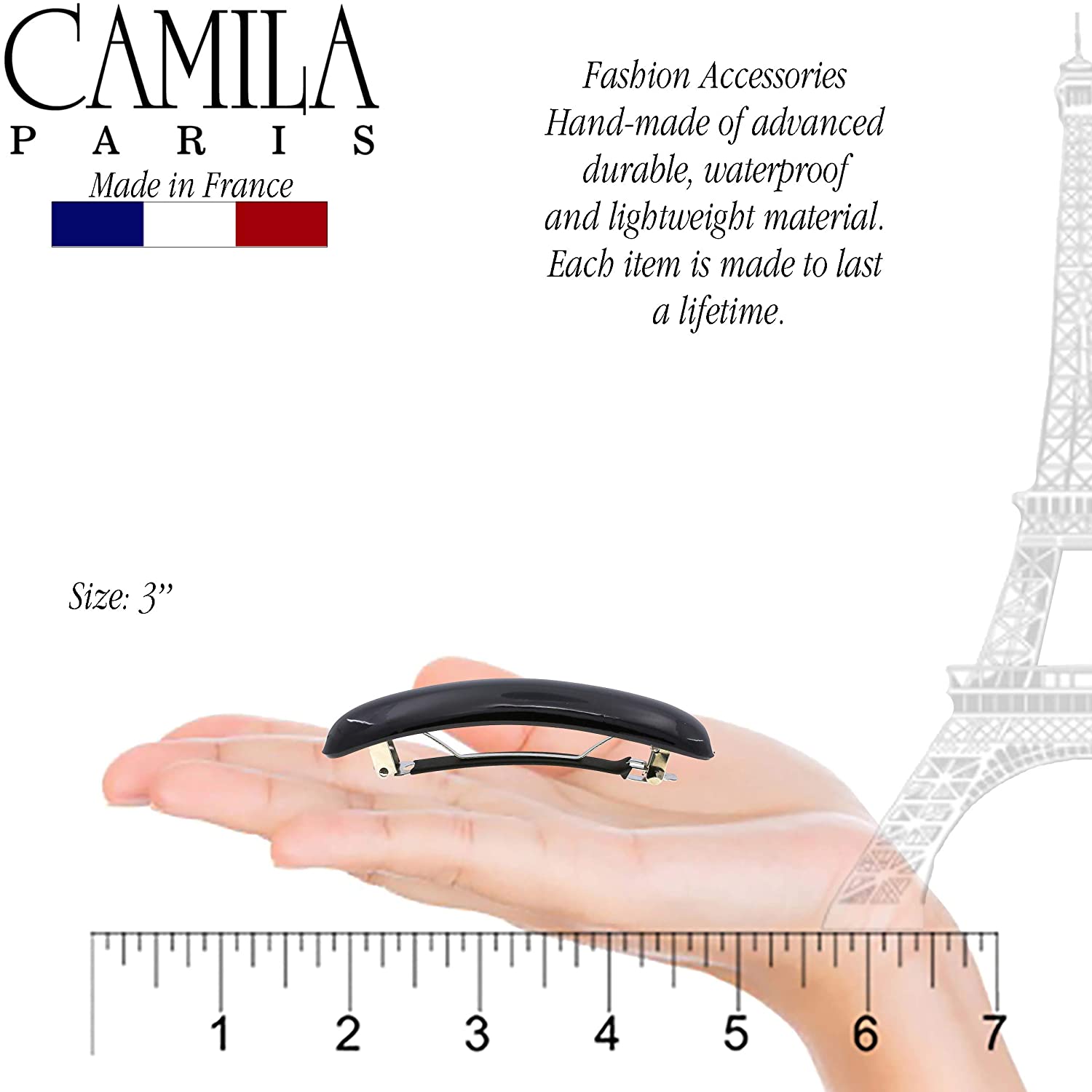 Camila Paris Hair Barrettes Contoured No-Slip