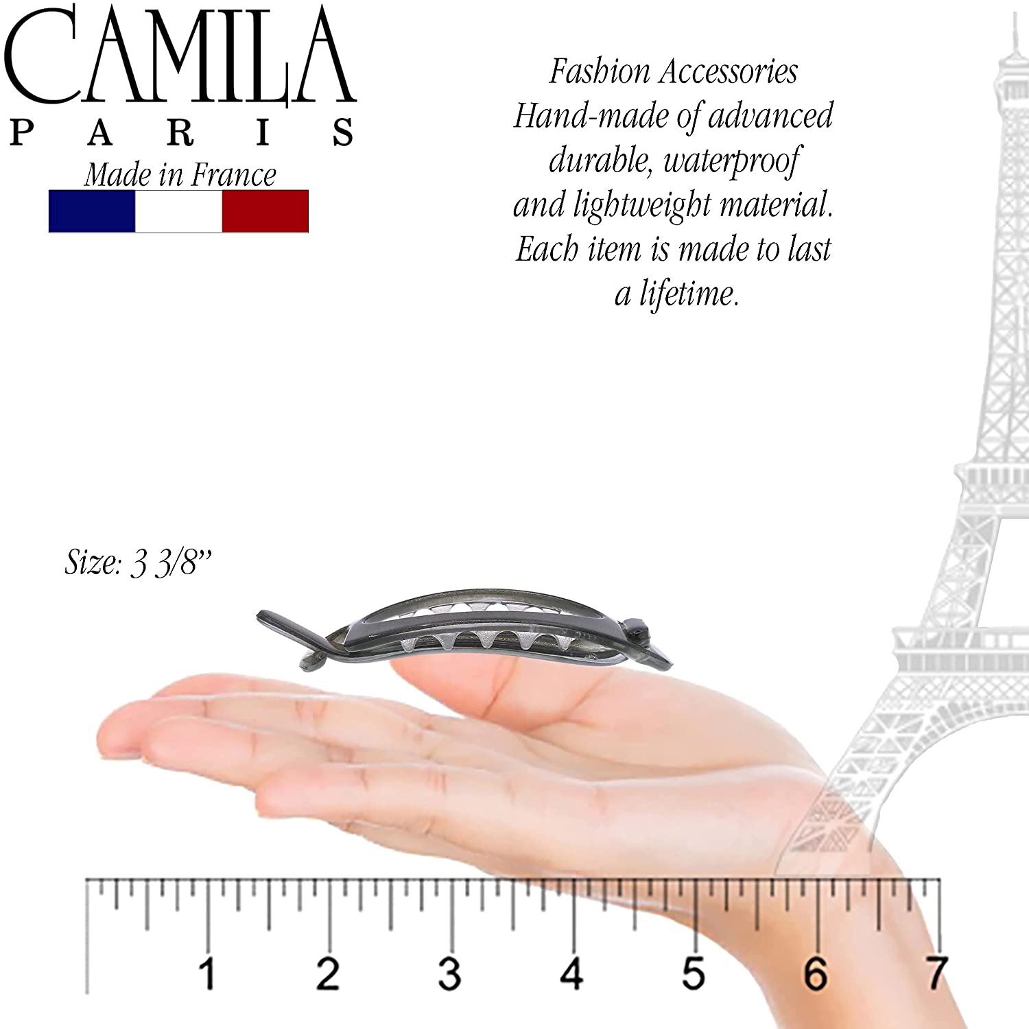 Camila Paris Hair Barrettes Oval Cutout Metal-Free Latch