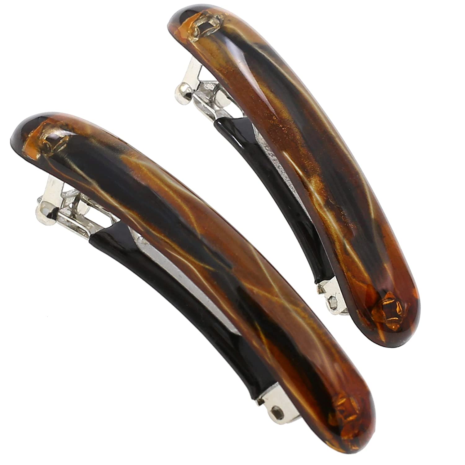 Camila Paris Hair Barrettes Thin Oval No-Slip Pair