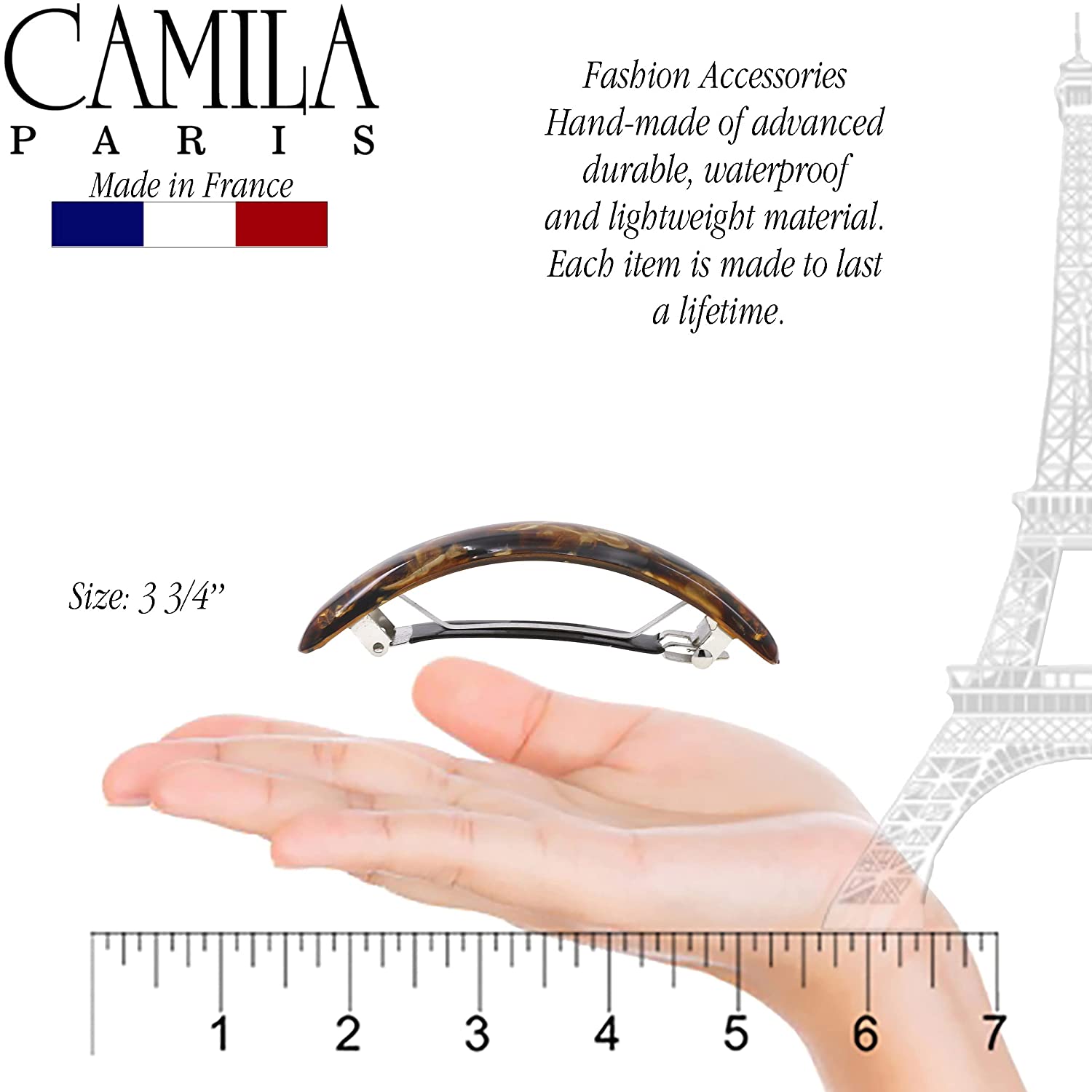 Camila Paris Hair Barrettes Contoured No-Slip