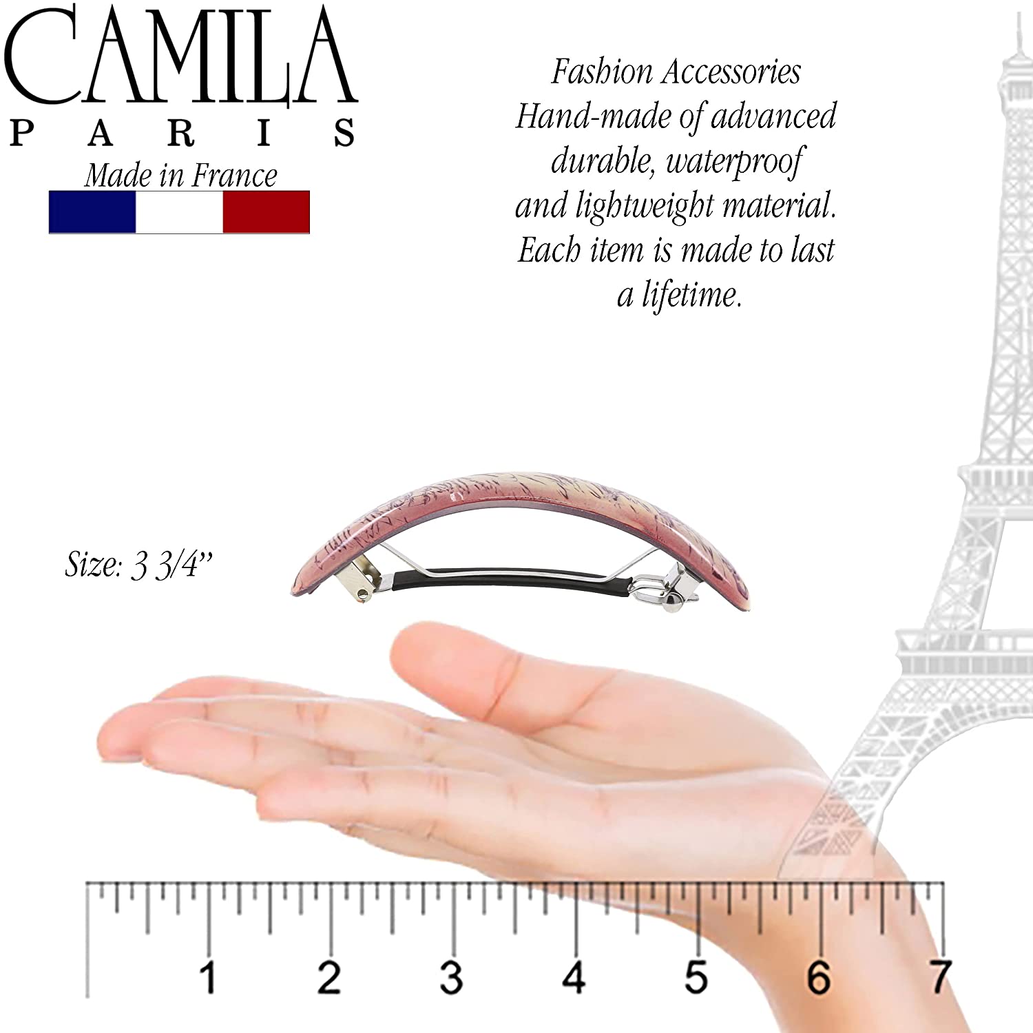 Camila Paris Hair Barrettes Contoured No-Slip