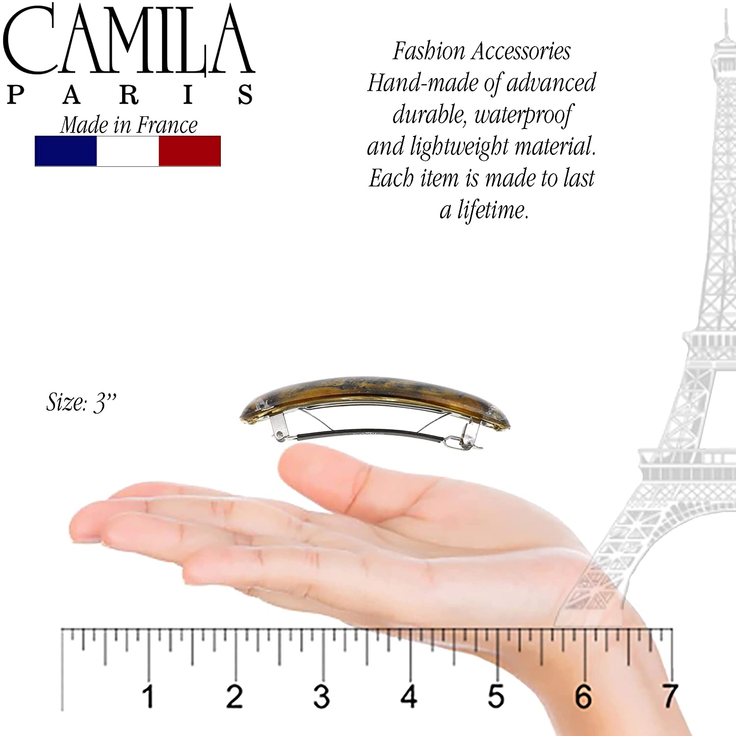 Camila Paris Hair Barrettes Contoured No-Slip
