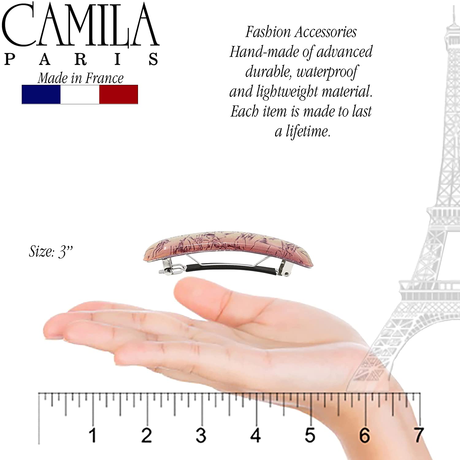 Camila Paris Hair Barrettes Contoured No-Slip