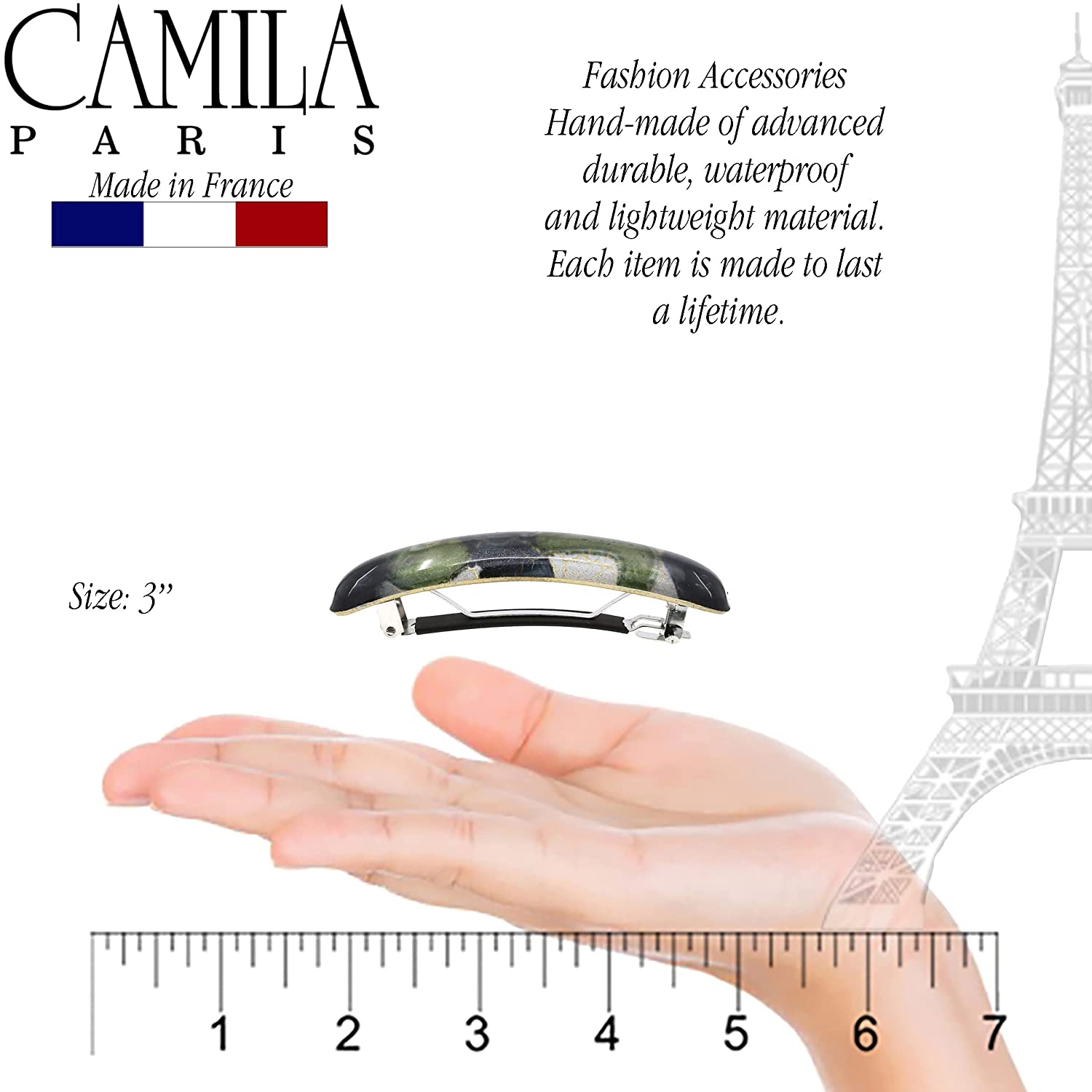 Camila Paris Hair Barrettes Contoured No-Slip