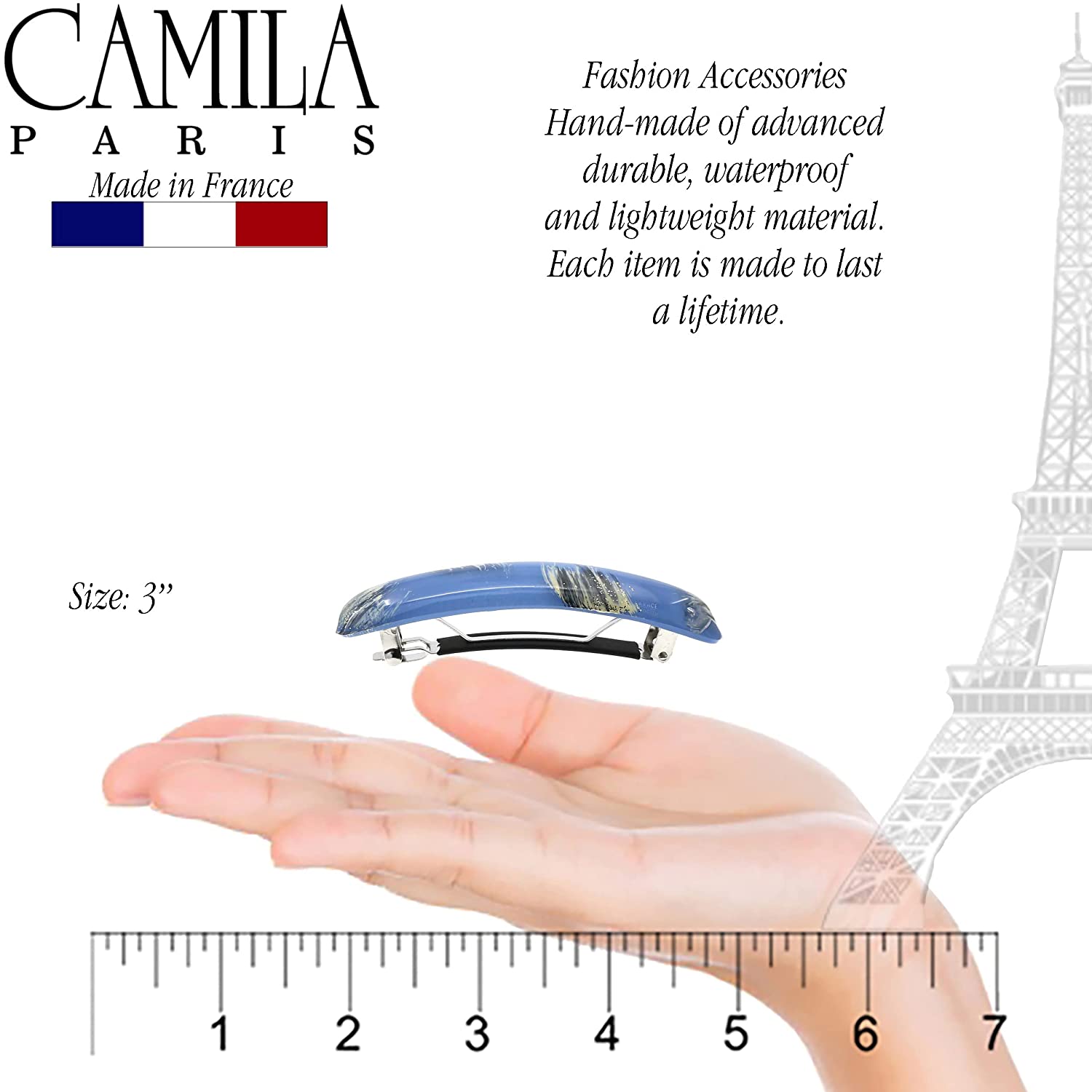 Camila Paris Hair Barrettes Contoured No-Slip