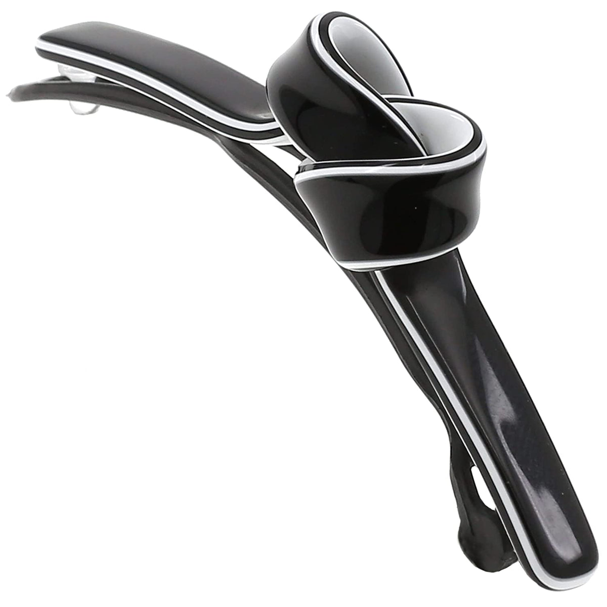 Made in France Hair Jewelry Barrette Clip Luxury Hair Accessories Black Silver Camila Paris CP2983 French Hair Barrette Clip Handmade Oval  main image 3