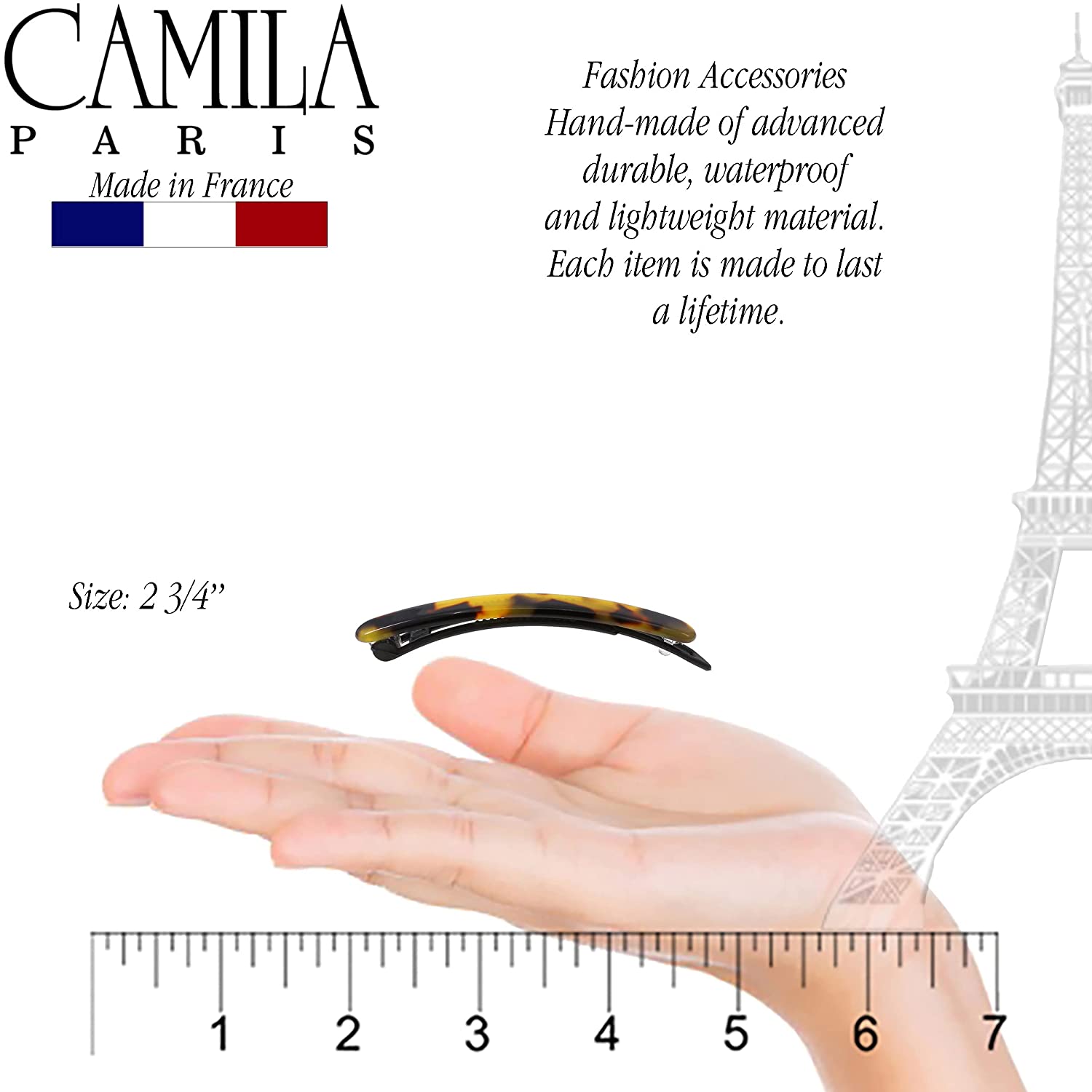 Camila Paris Hair Barrettes Classic Metal-Free Pair