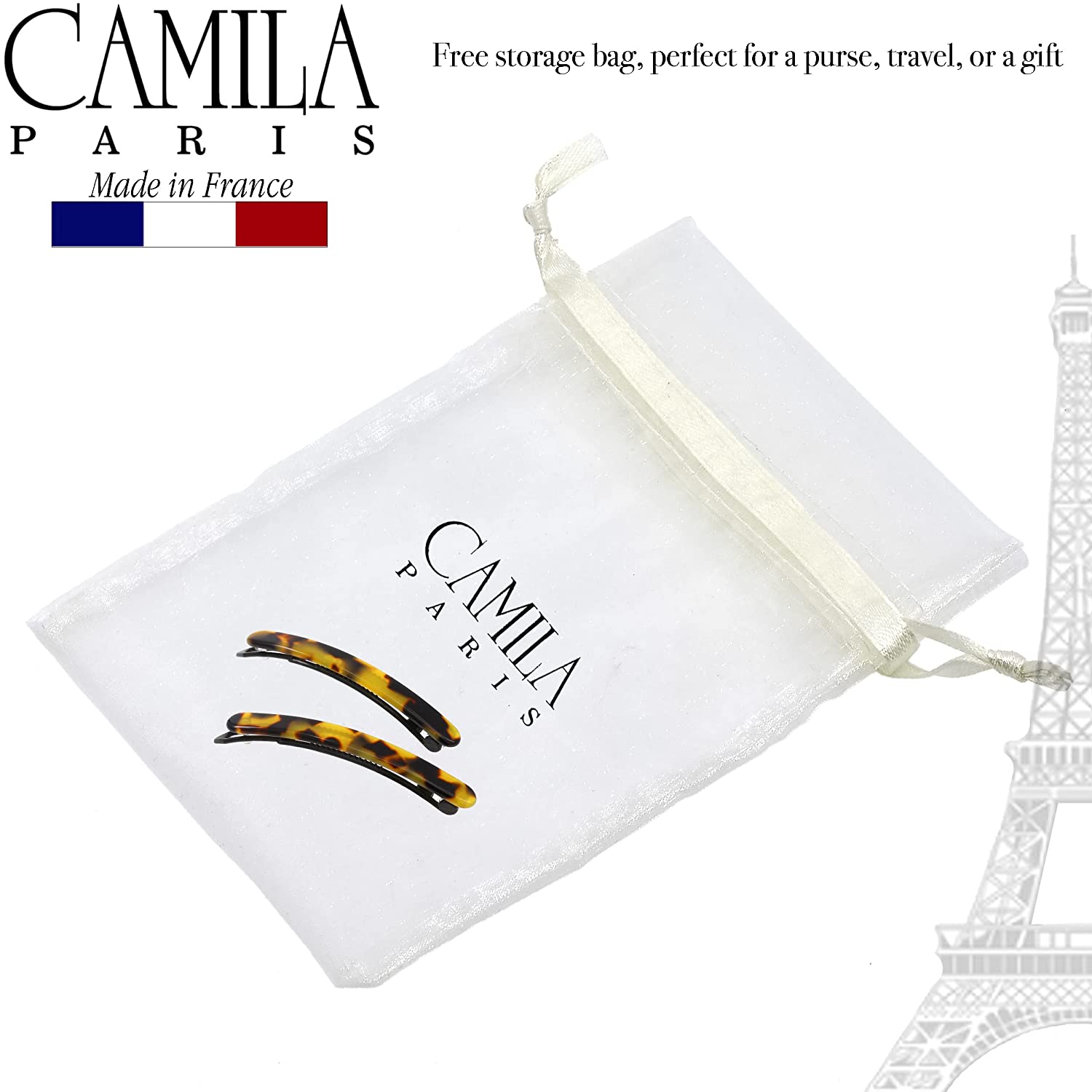 Camila Paris Hair Barrettes Classic Metal-Free Pair