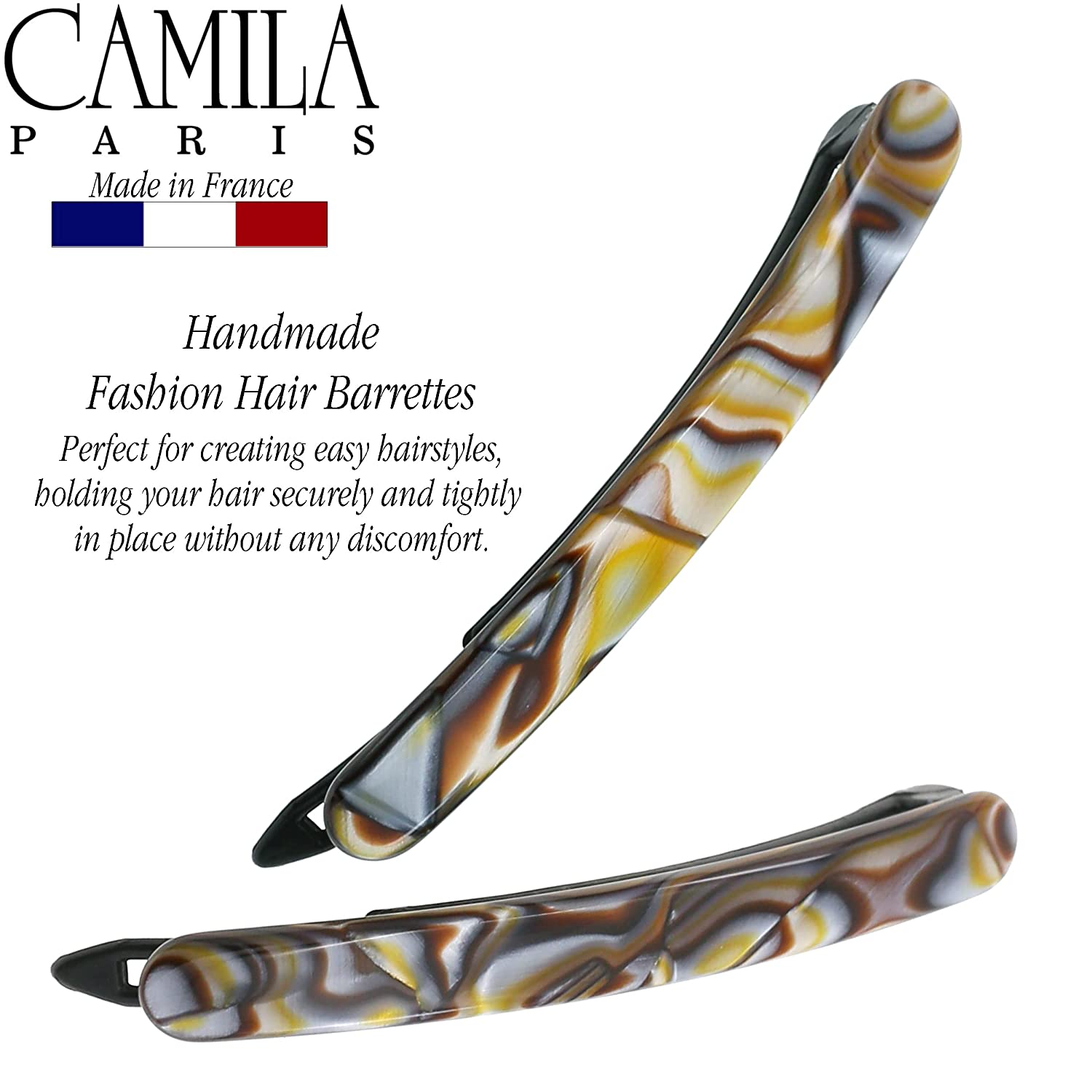 Camila Paris Hair Barrettes Classic Metal-Free Pair