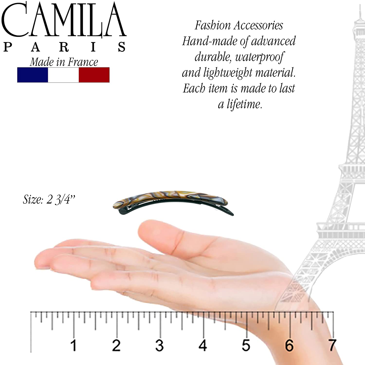 Camila Paris Hair Barrettes Classic Metal-Free Pair