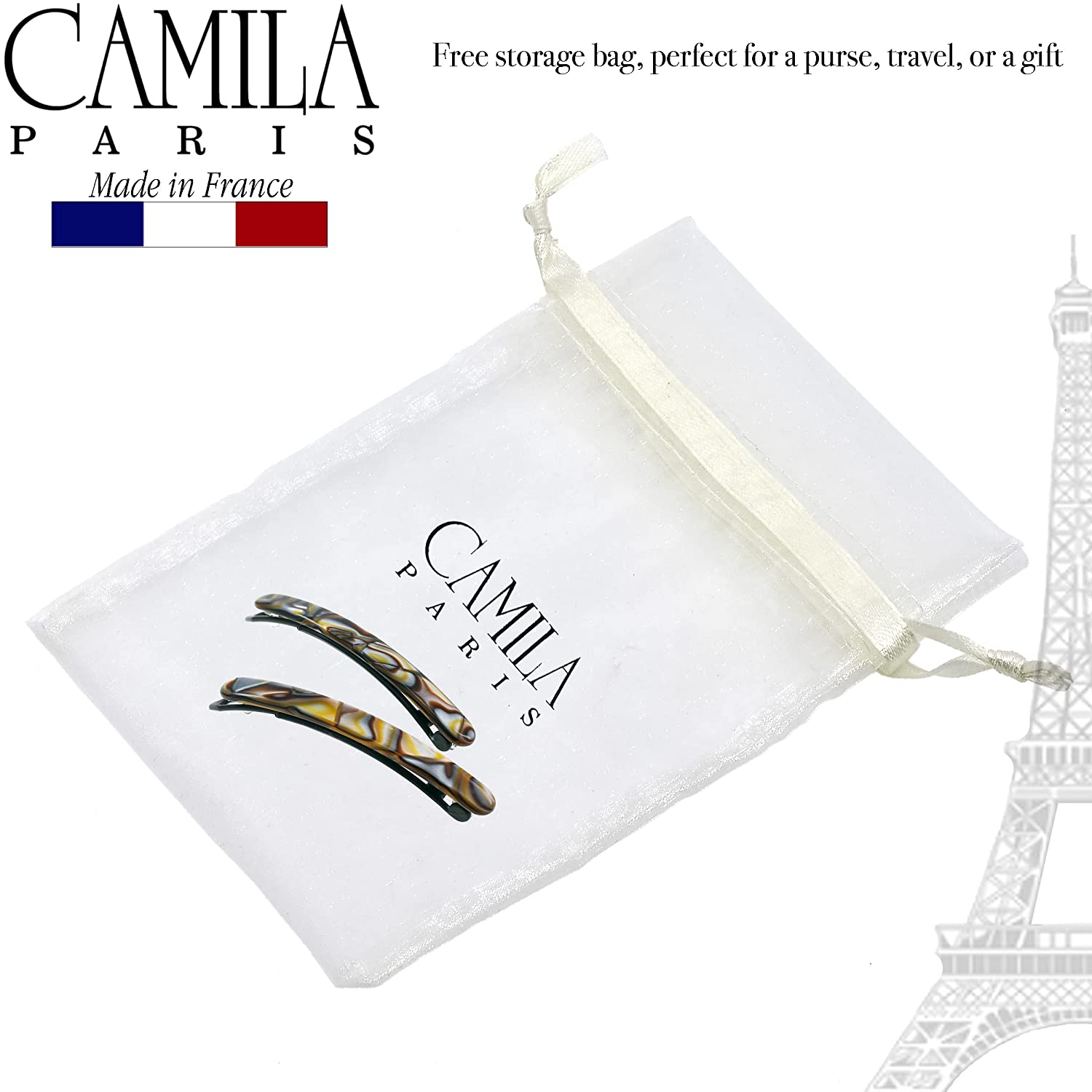 Camila Paris Hair Barrettes Classic Metal-Free Pair