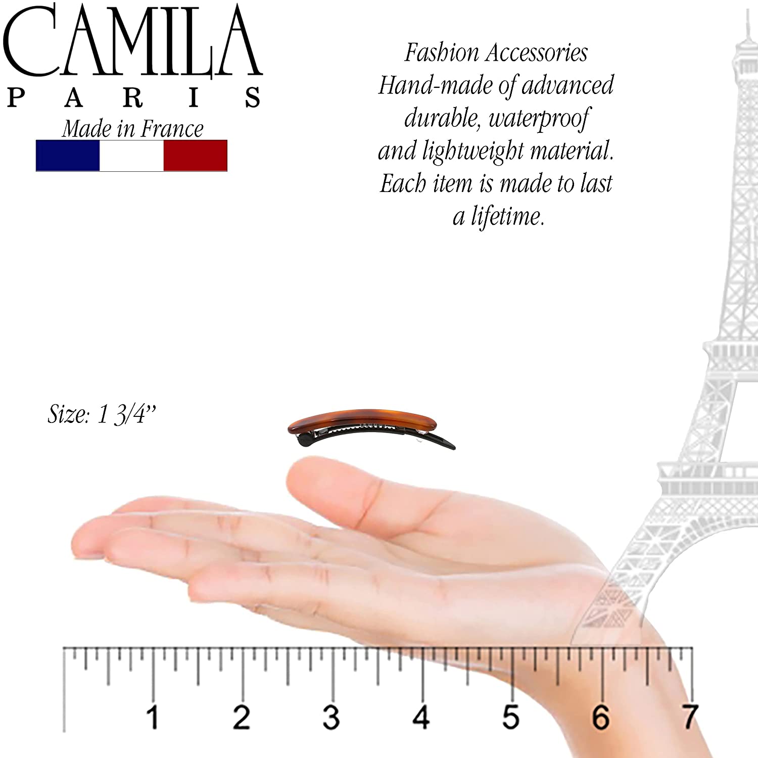 Camila Paris Hair Barrettes Classic Metal-Free Pair