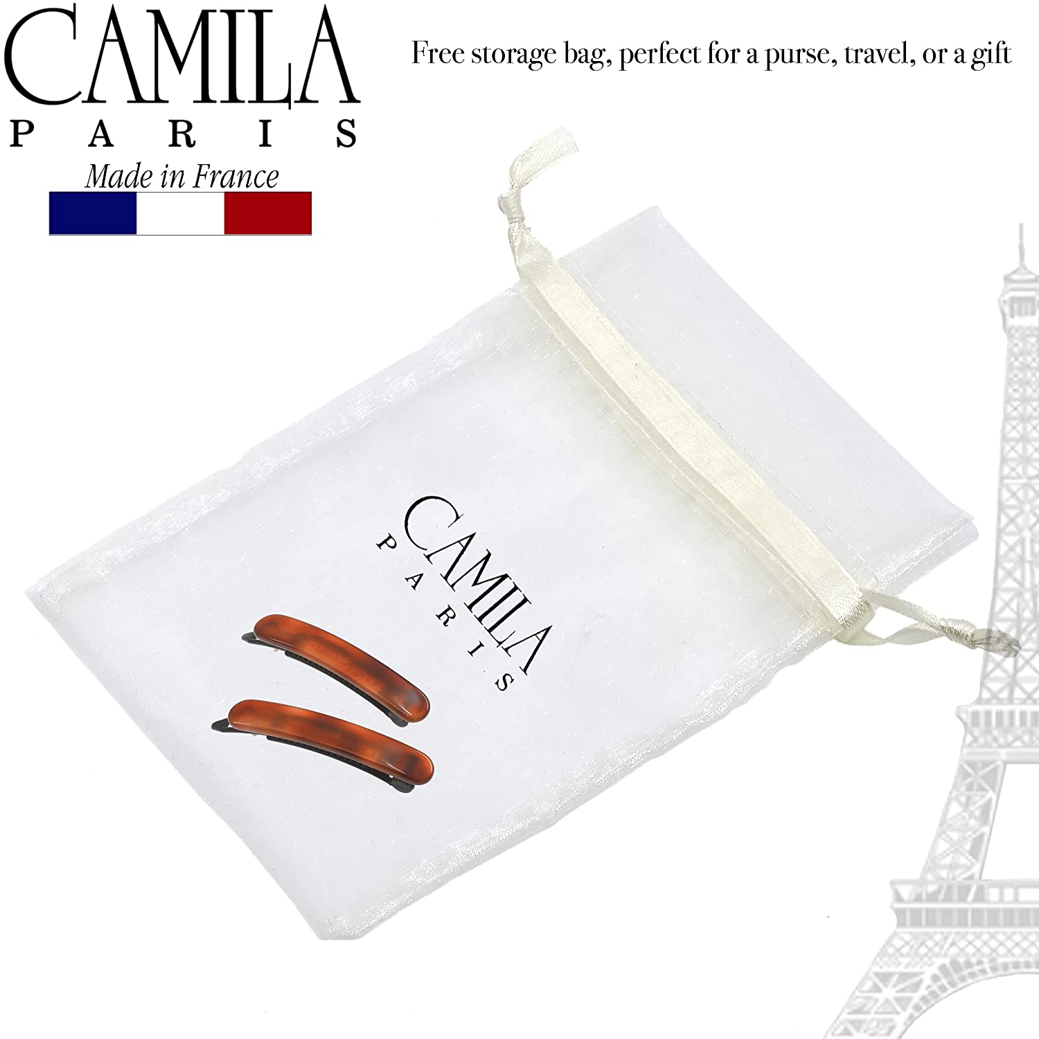 Camila Paris Hair Barrettes Classic Metal-Free Pair