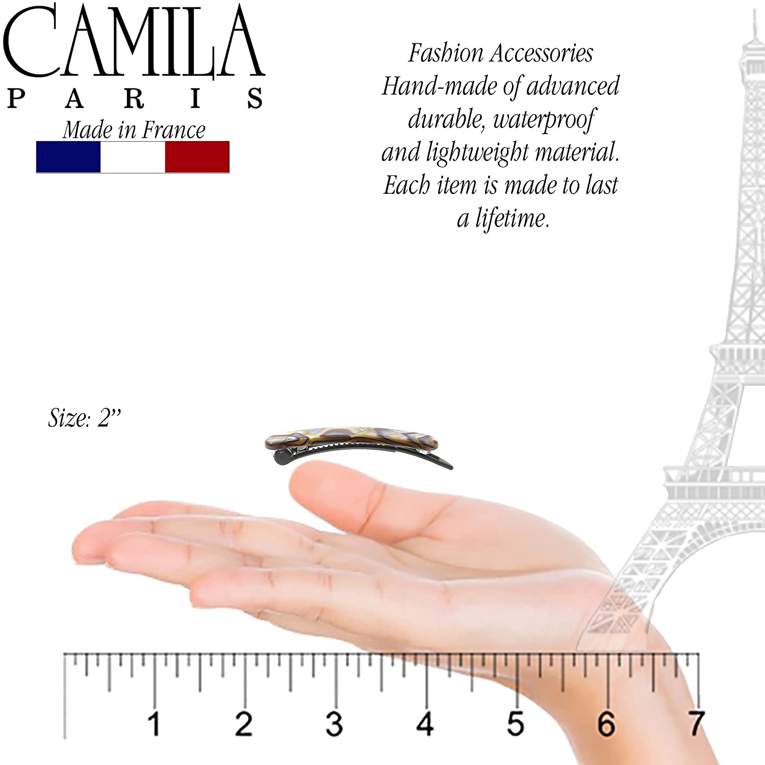 Camila Paris Hair Barrettes Classic Metal-Free Pair