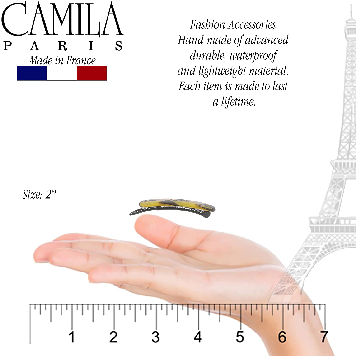 Camila Paris Hair Barrettes Classic Metal-Free Pair