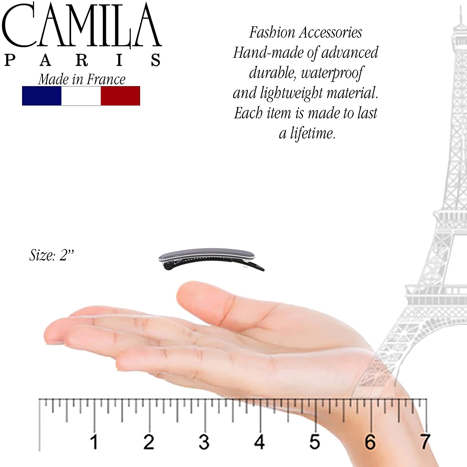 Camila Paris Hair Barrettes Classic Metal-Free Pair