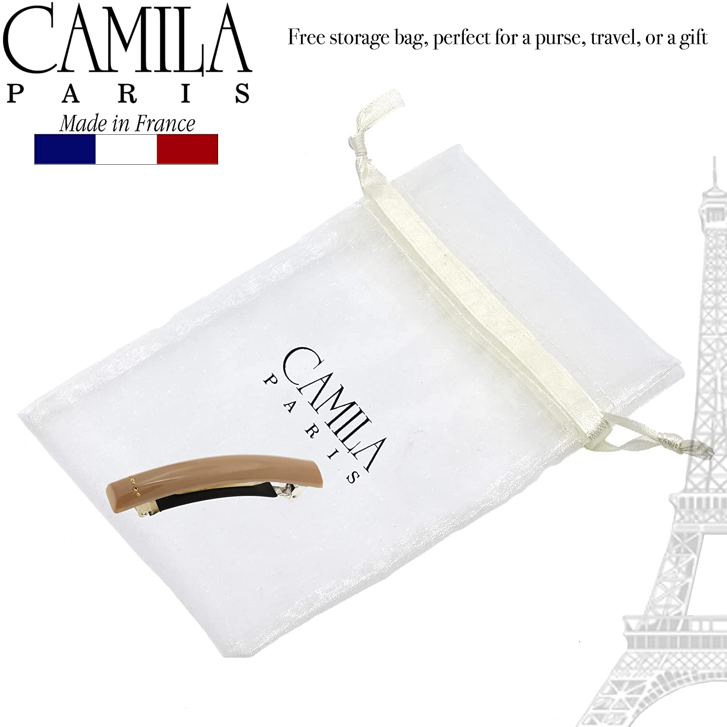 Camila Paris Hair Barrettes Rectangle No-Slip with Swarovski Crystals
