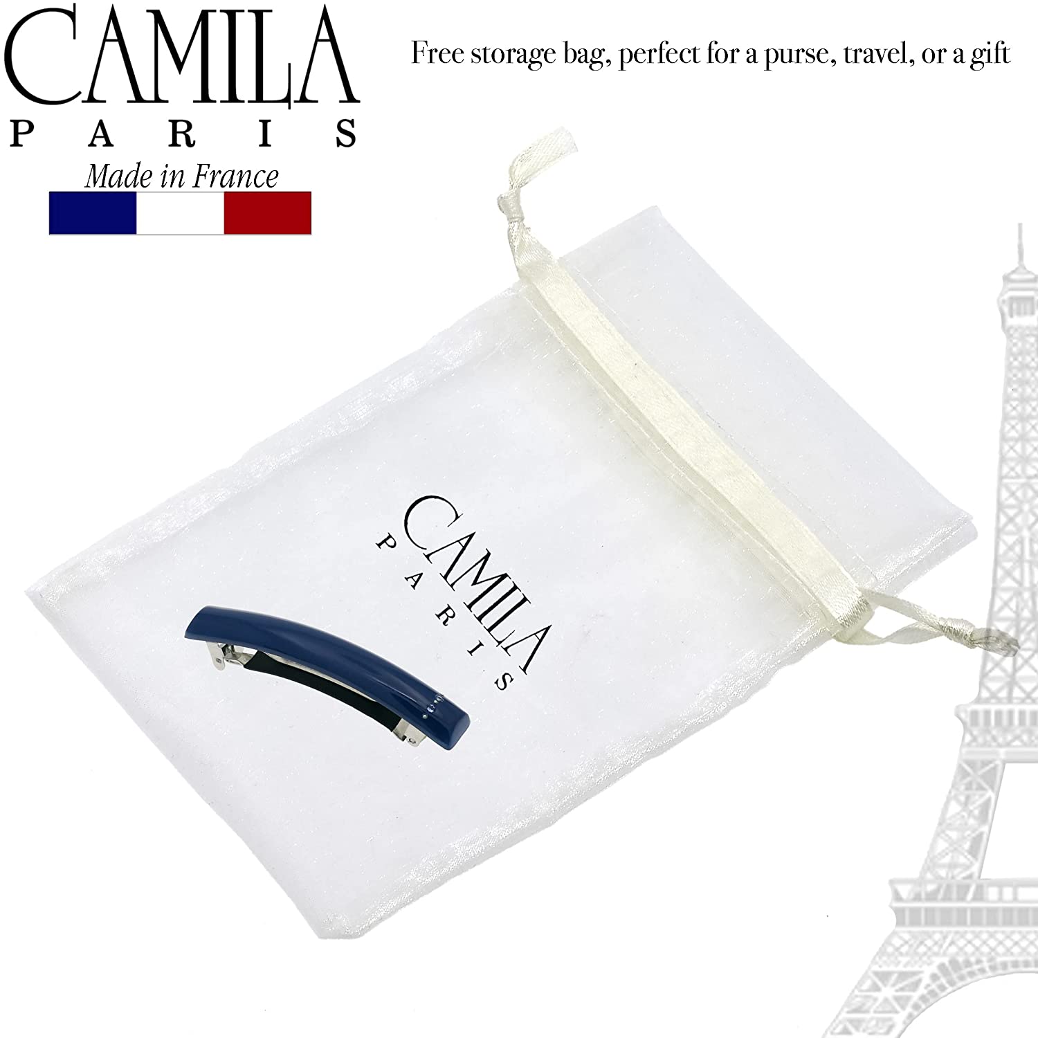 Camila Paris Hair Barrettes Rectangle No-Slip with Swarovski Crystals