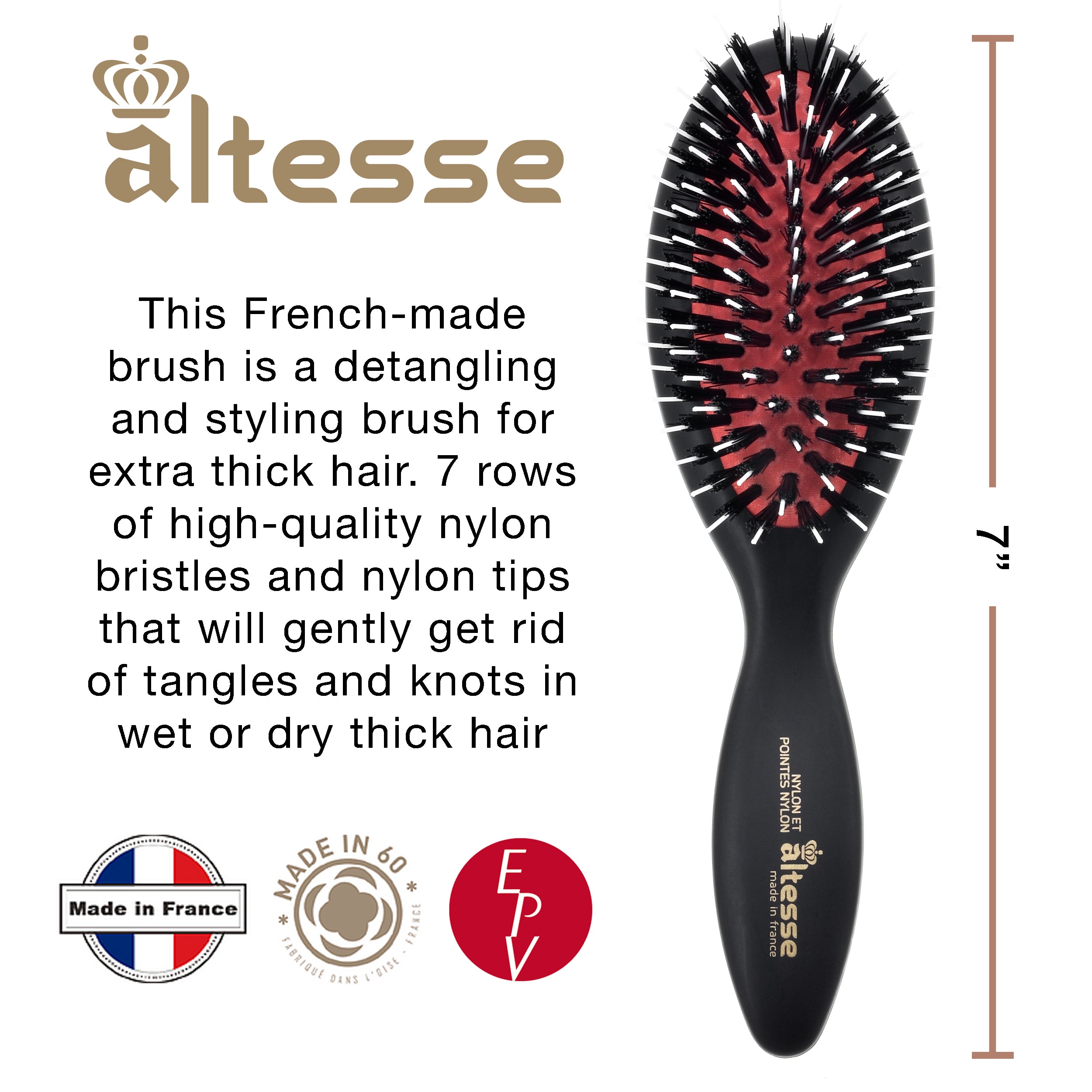 Altesse Rubber Cushion Paddle Brush