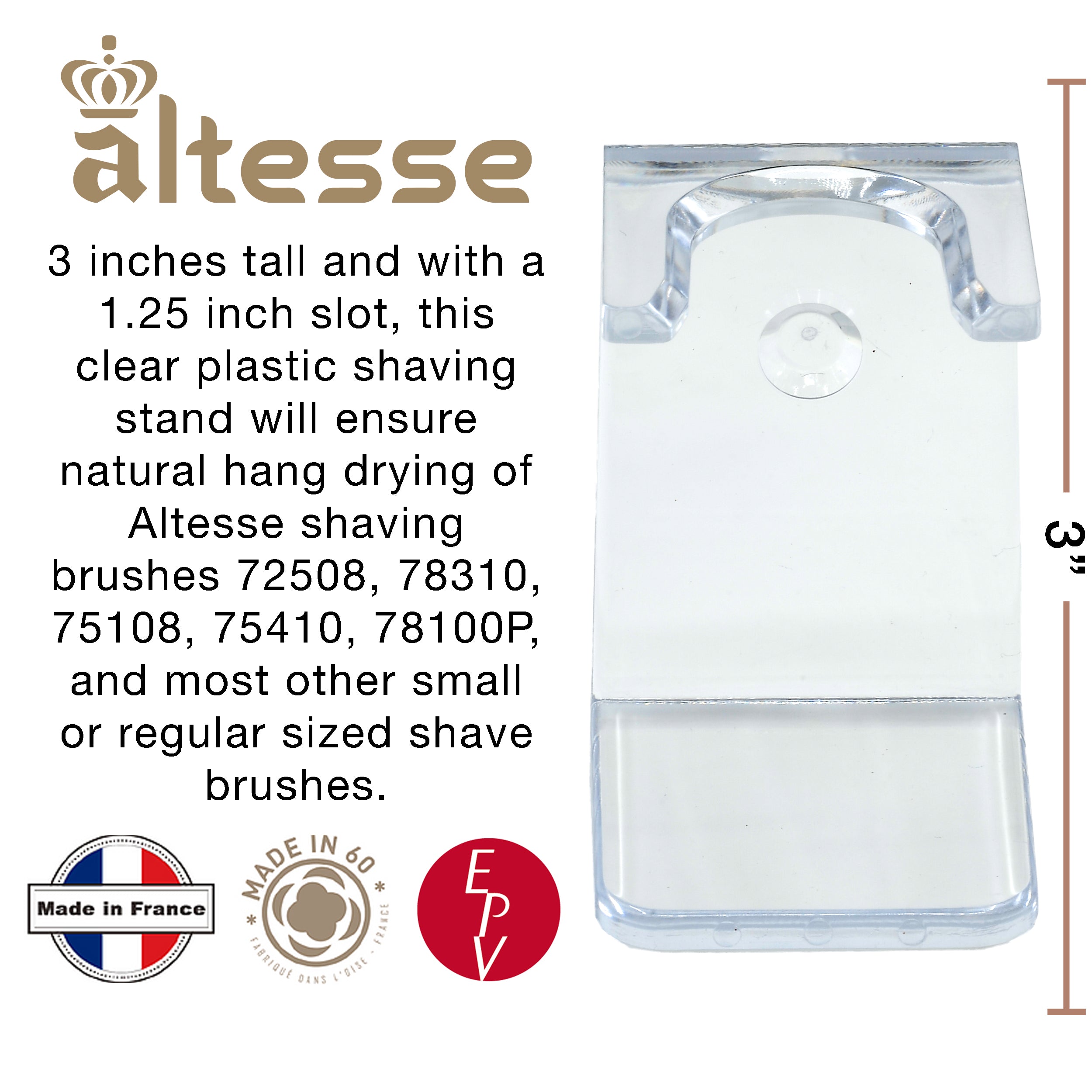 Altesse Natural Bristle French-Made Shaving Brushes