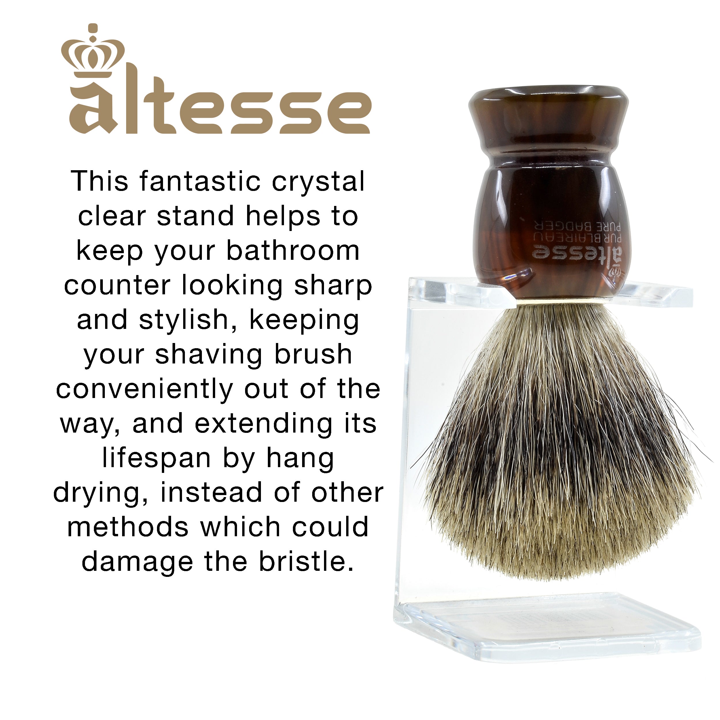 Altesse Natural Bristle French-Made Shaving Brushes