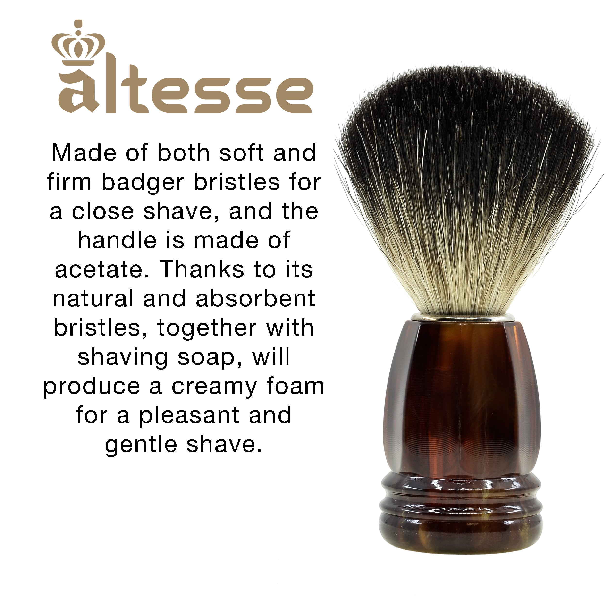 Altesse Natural Bristle French-Made Shaving Brushes
