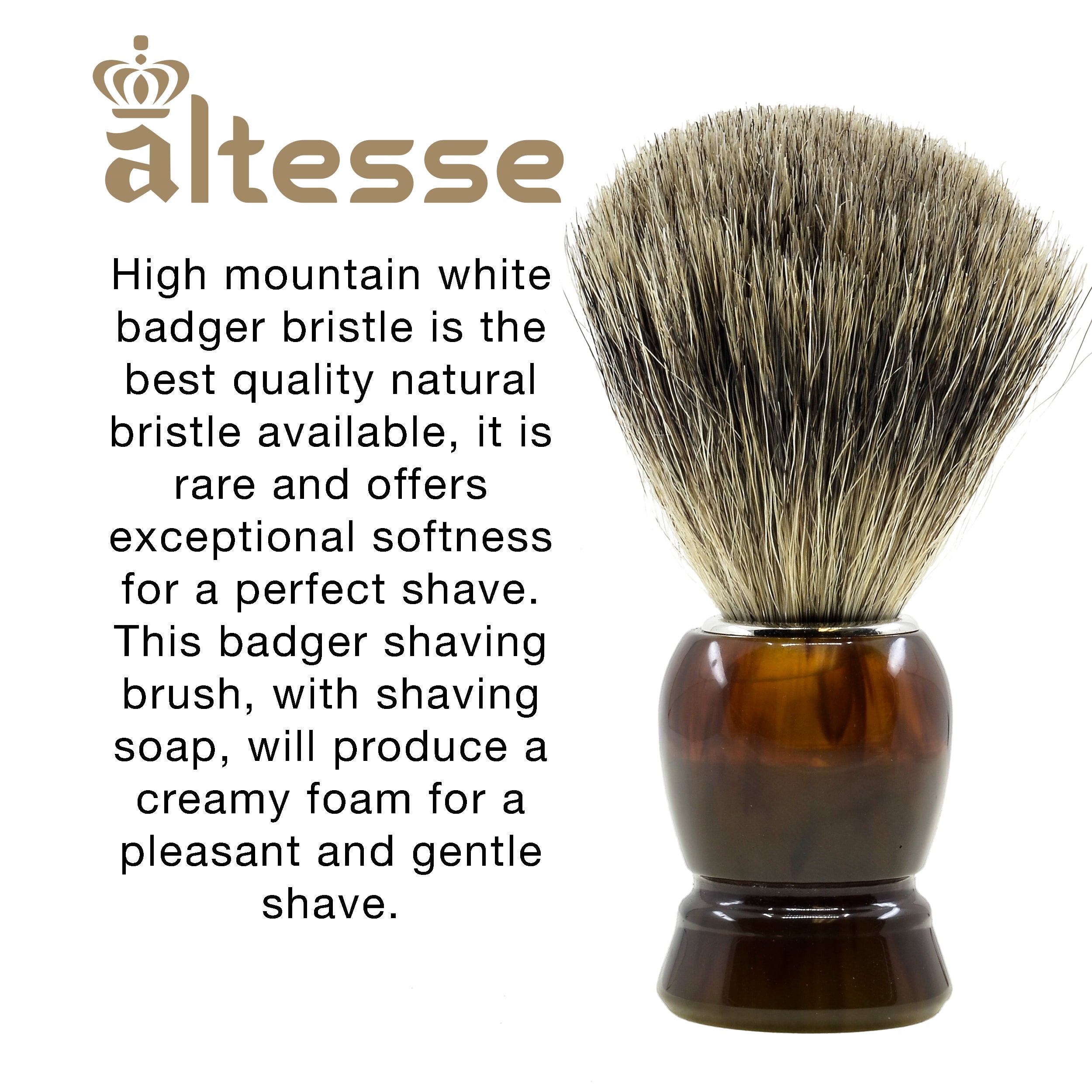 Altesse Natural Bristle French-Made Shaving Brushes