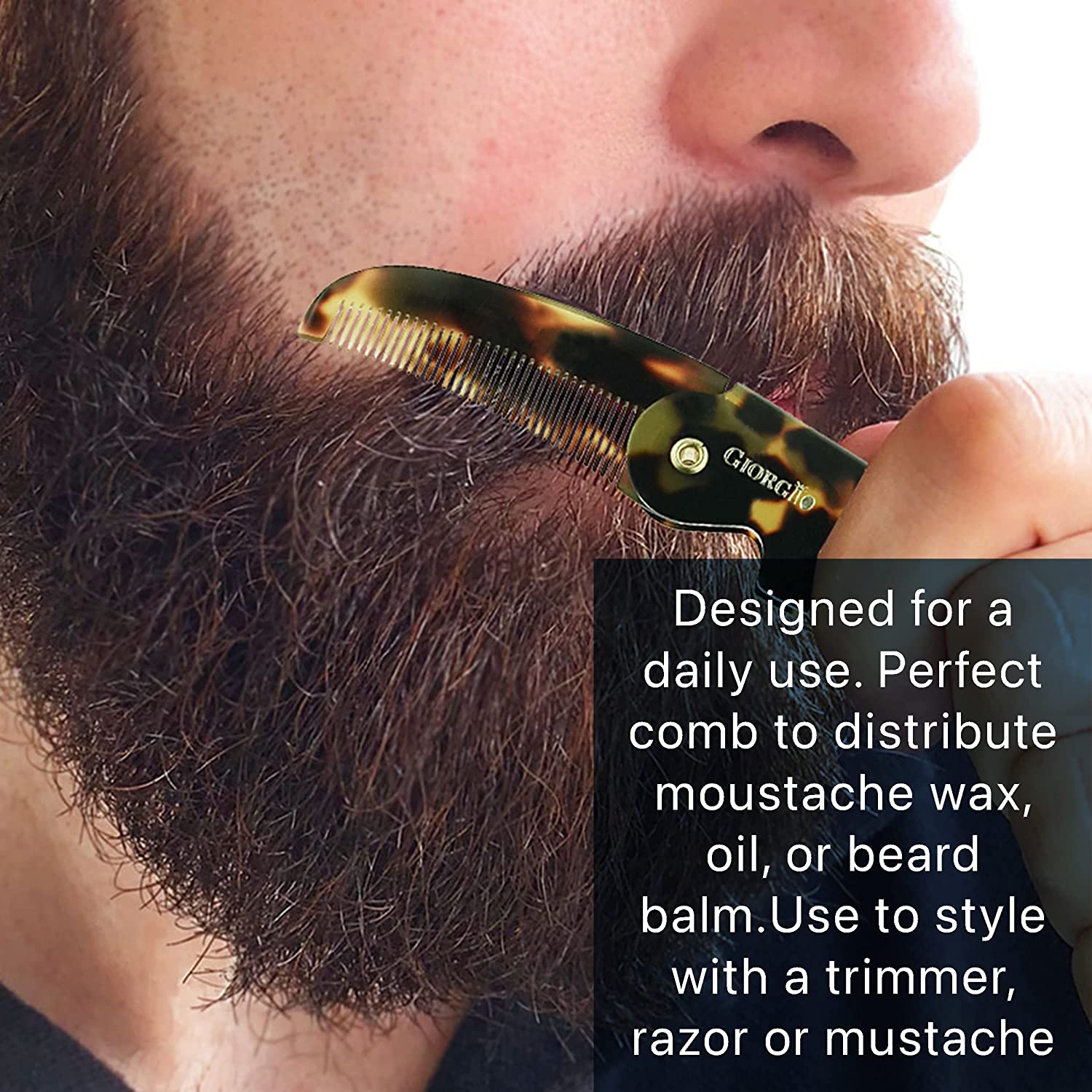 4.5" Handmade Fine Tooth Contoured Folding Pocket Comb