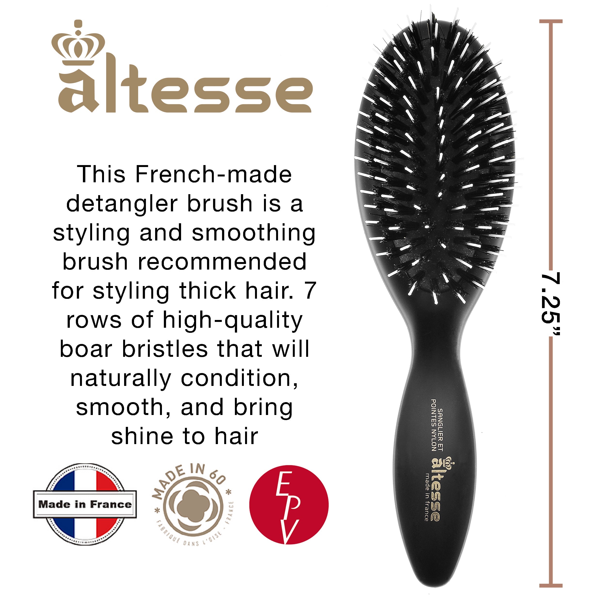 Altesse Rubber Cushion Paddle Brush