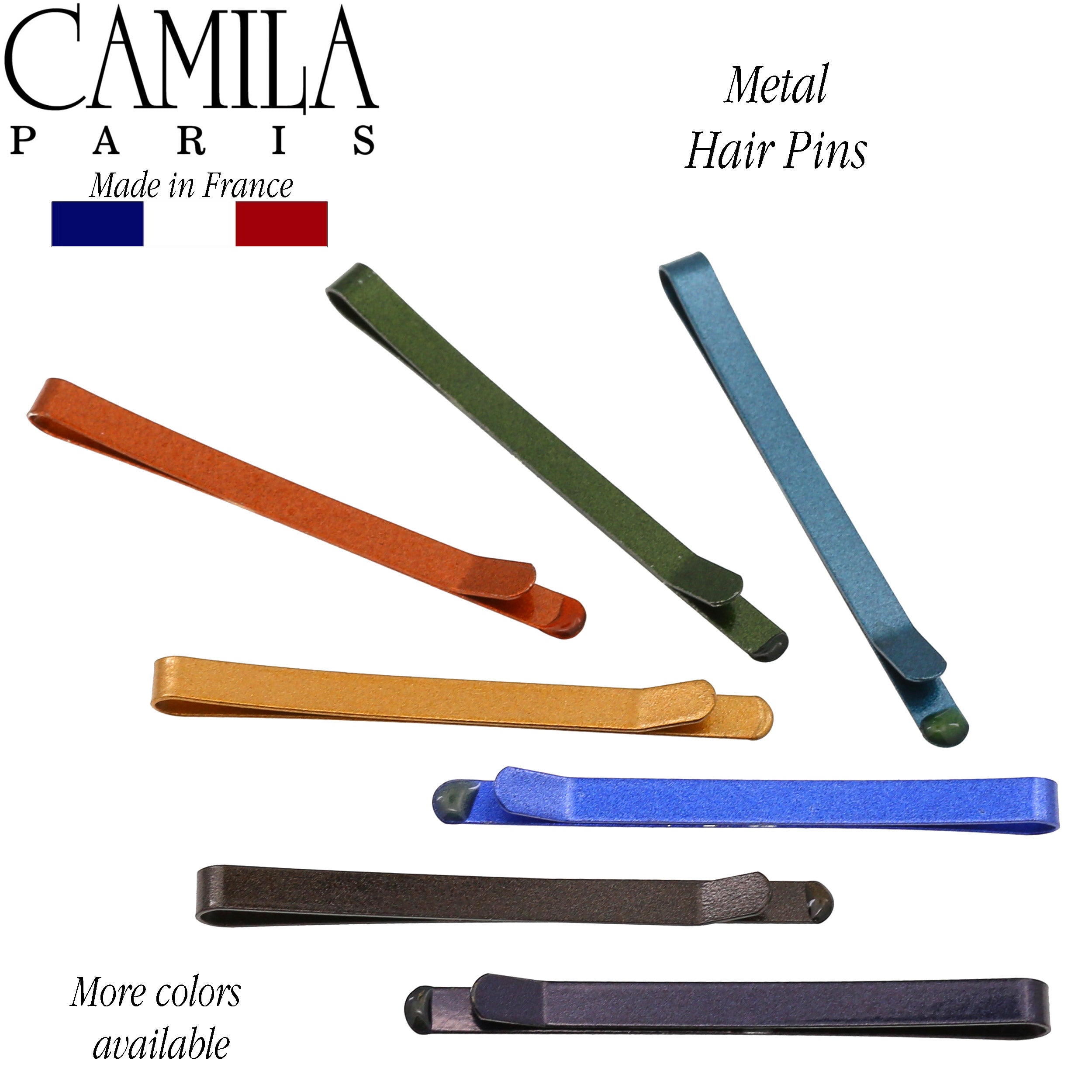Camila Paris Thin Metal Hair Pins Slides - 7 Pack