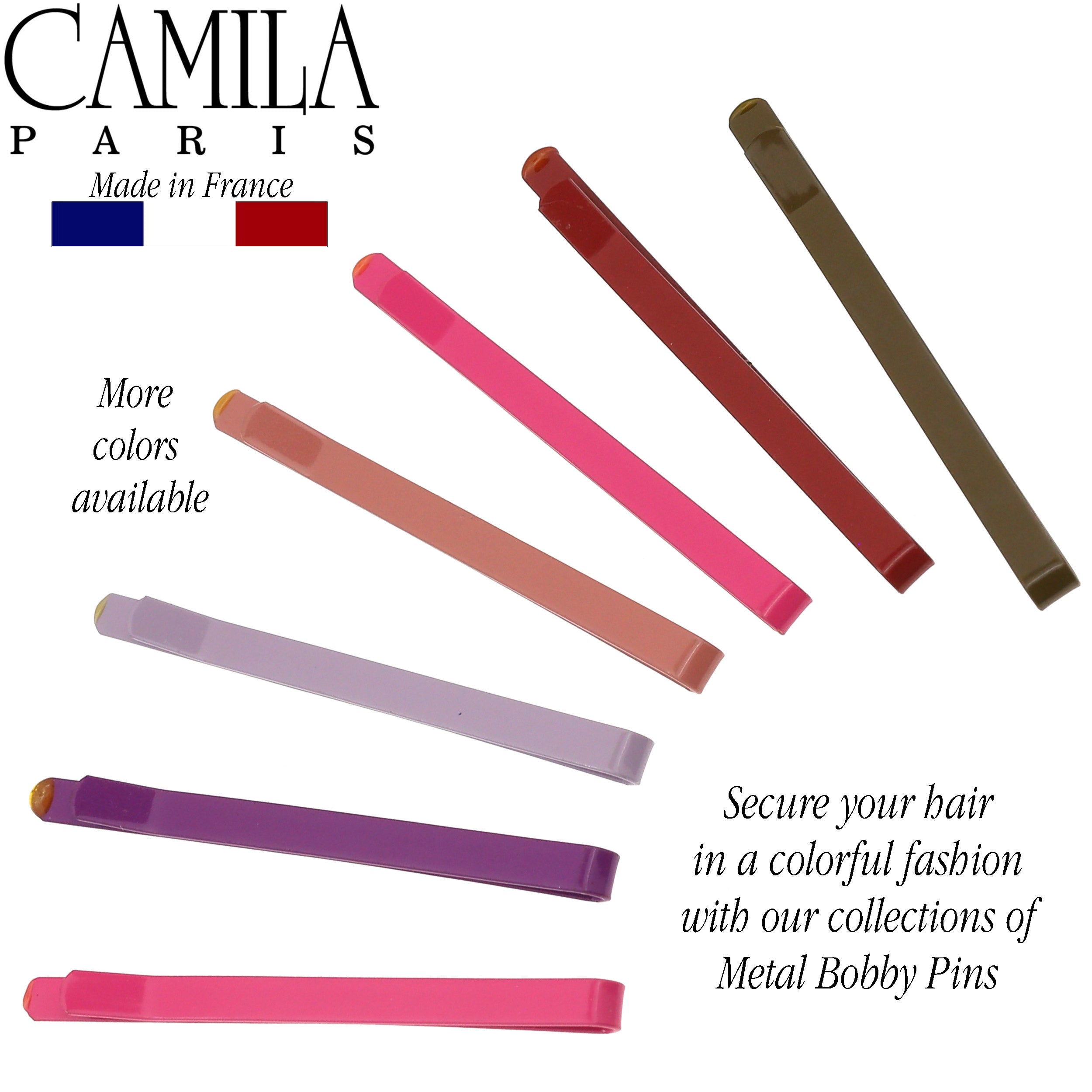 Camila Paris Thin Metal Hair Pins Slides - 7 Pack