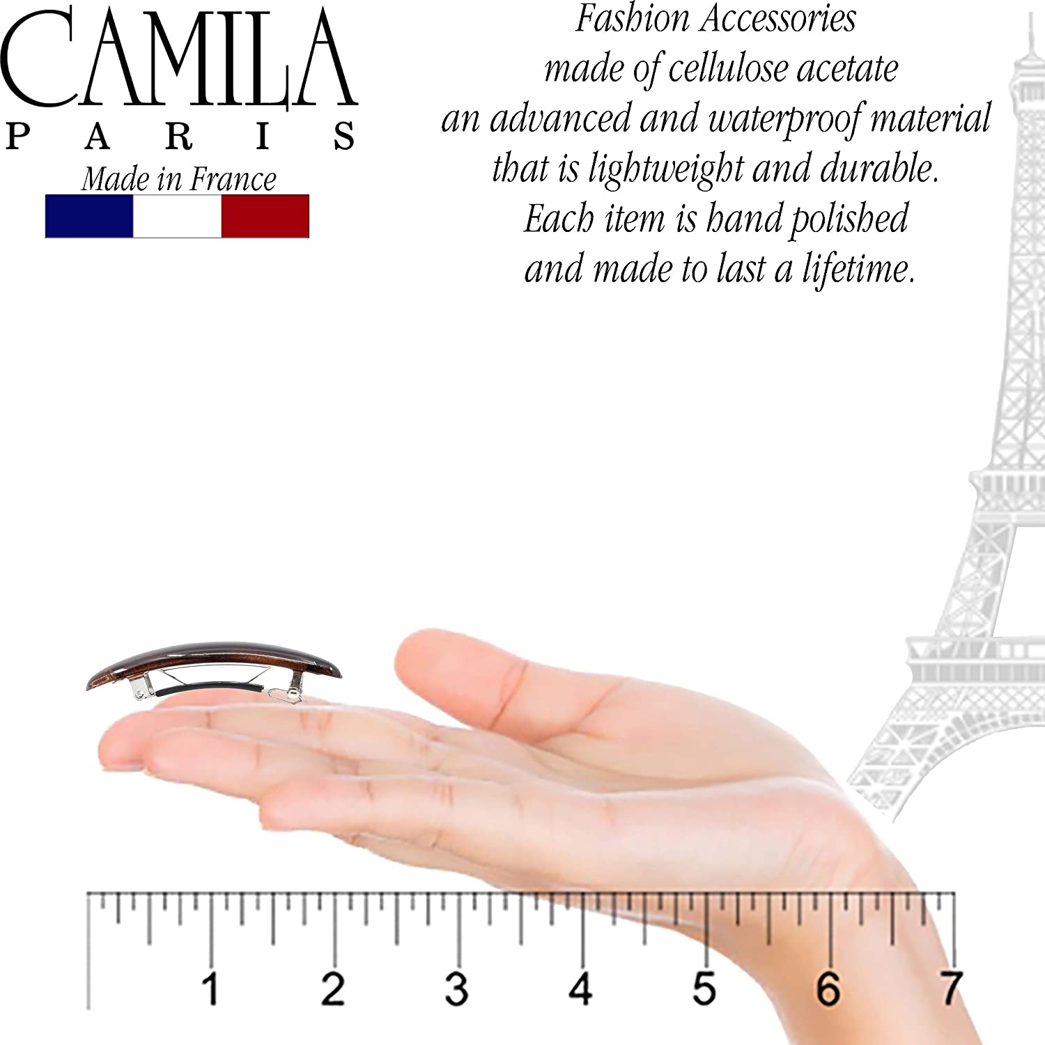 Camila Paris Hair Barrettes Oval No-Slip Pair
