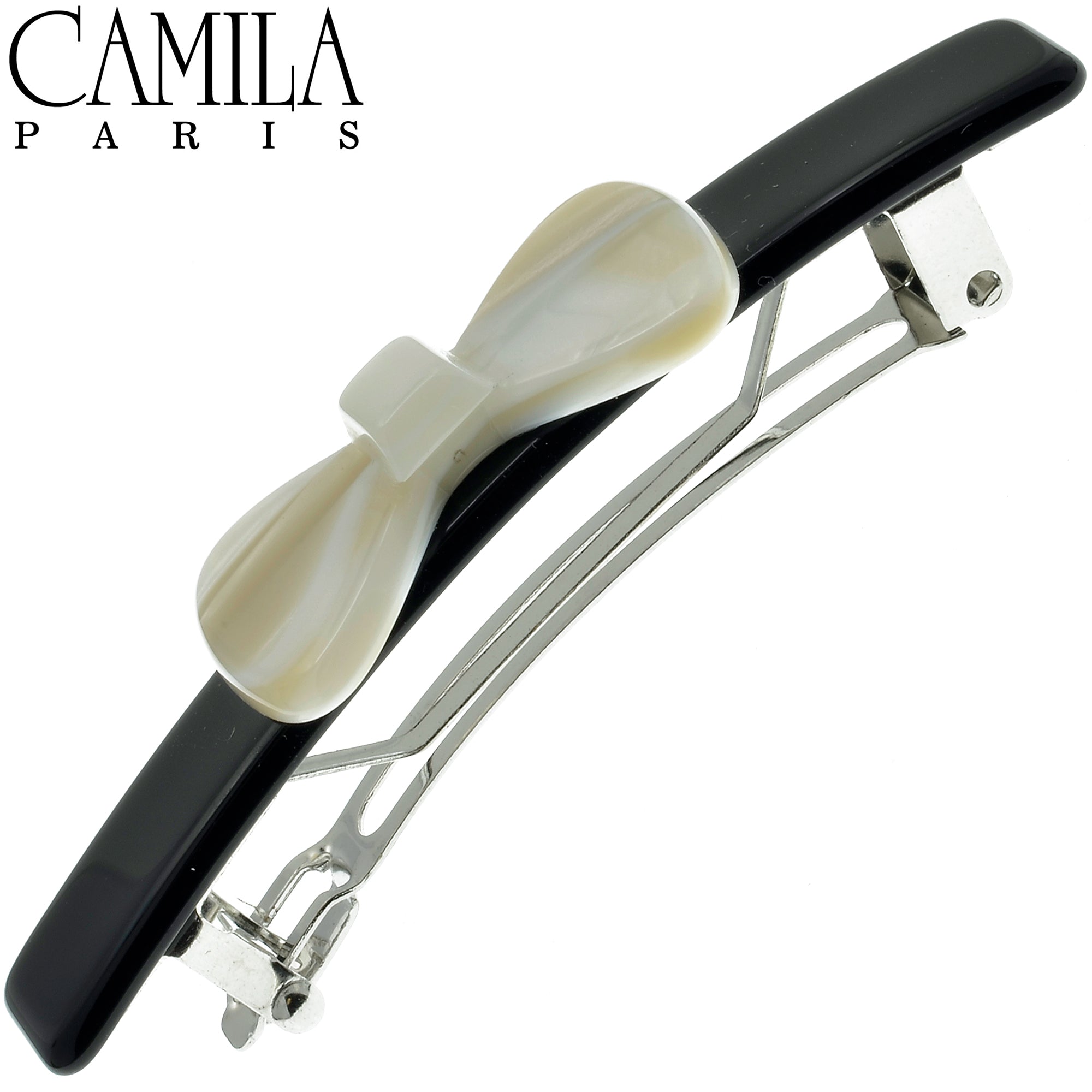 Camila Paris CP2244 Handmade Black French Hair Barrette Automatic