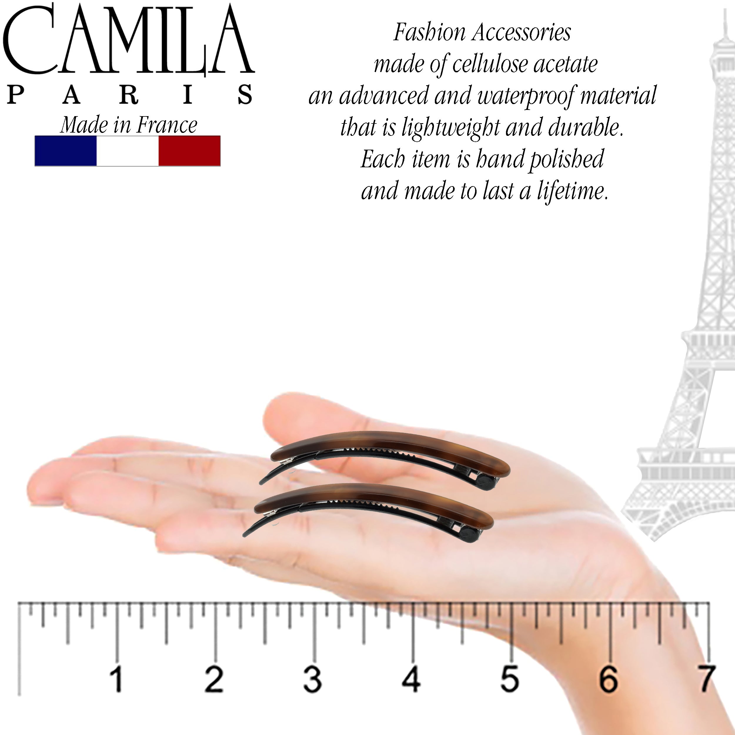 Camila Paris Hair Barrettes Classic Metal-Free Pair