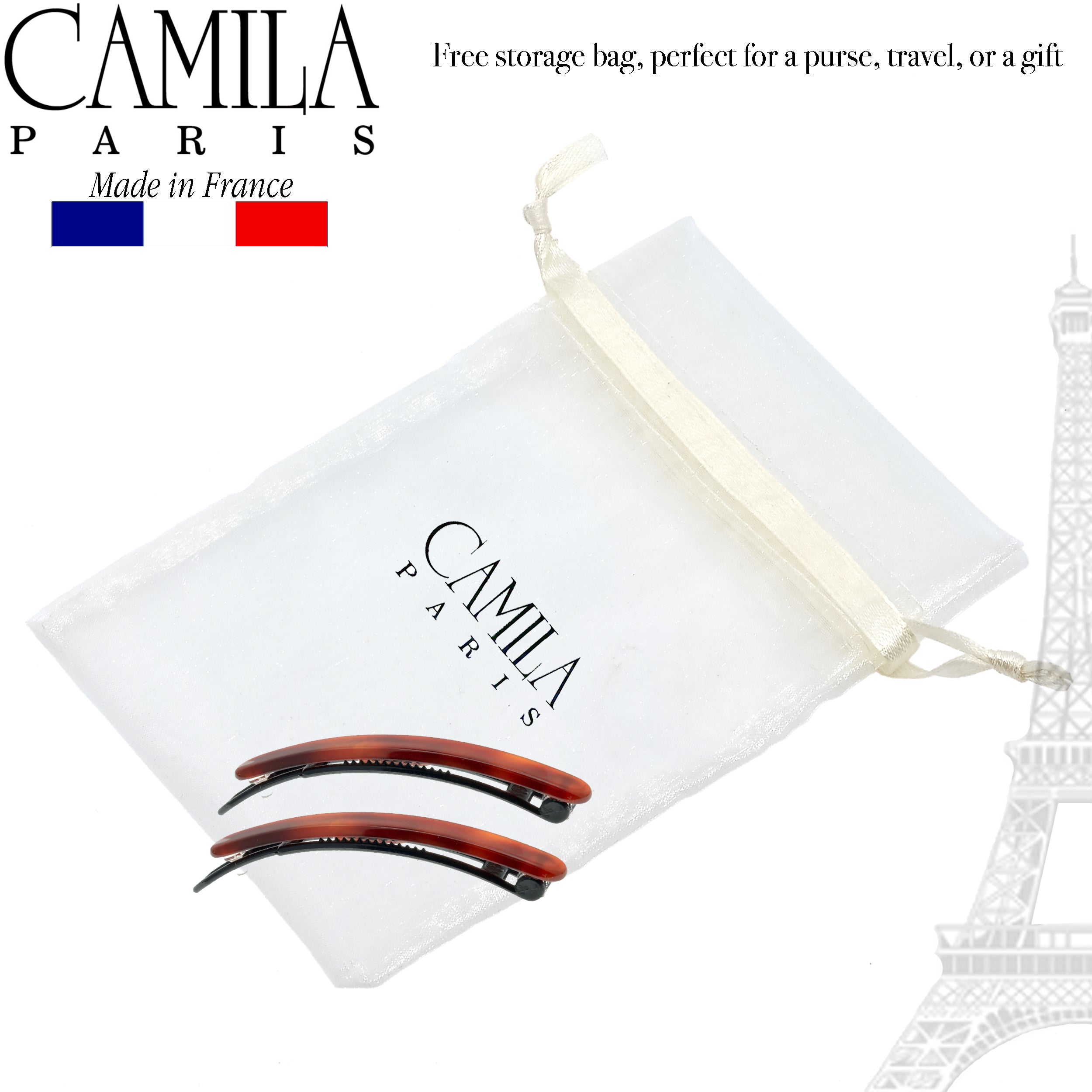 Camila Paris Hair Barrettes Classic Metal-Free Pair