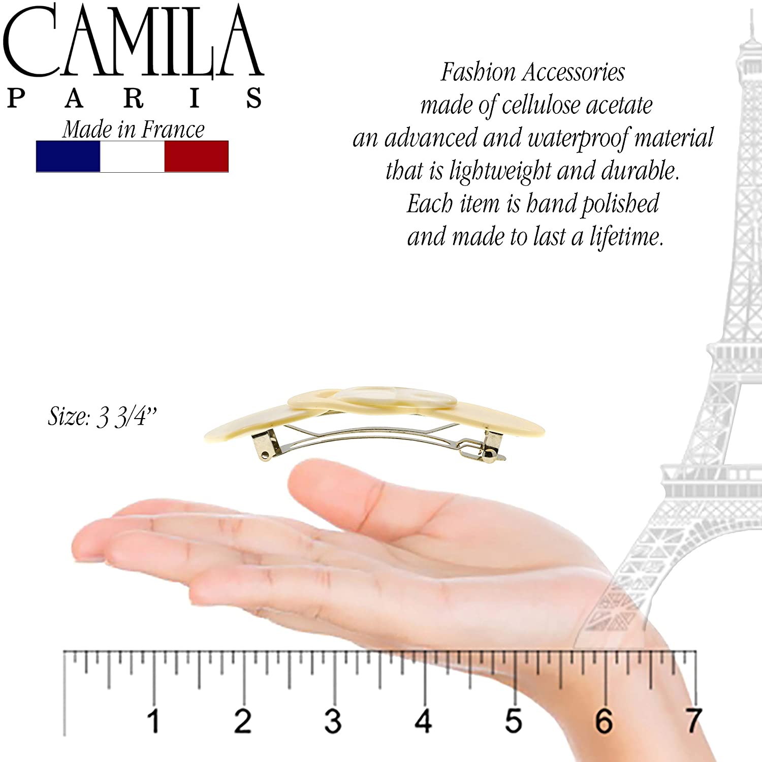 Camila Paris Hair Barrettes Handmade Swirls
