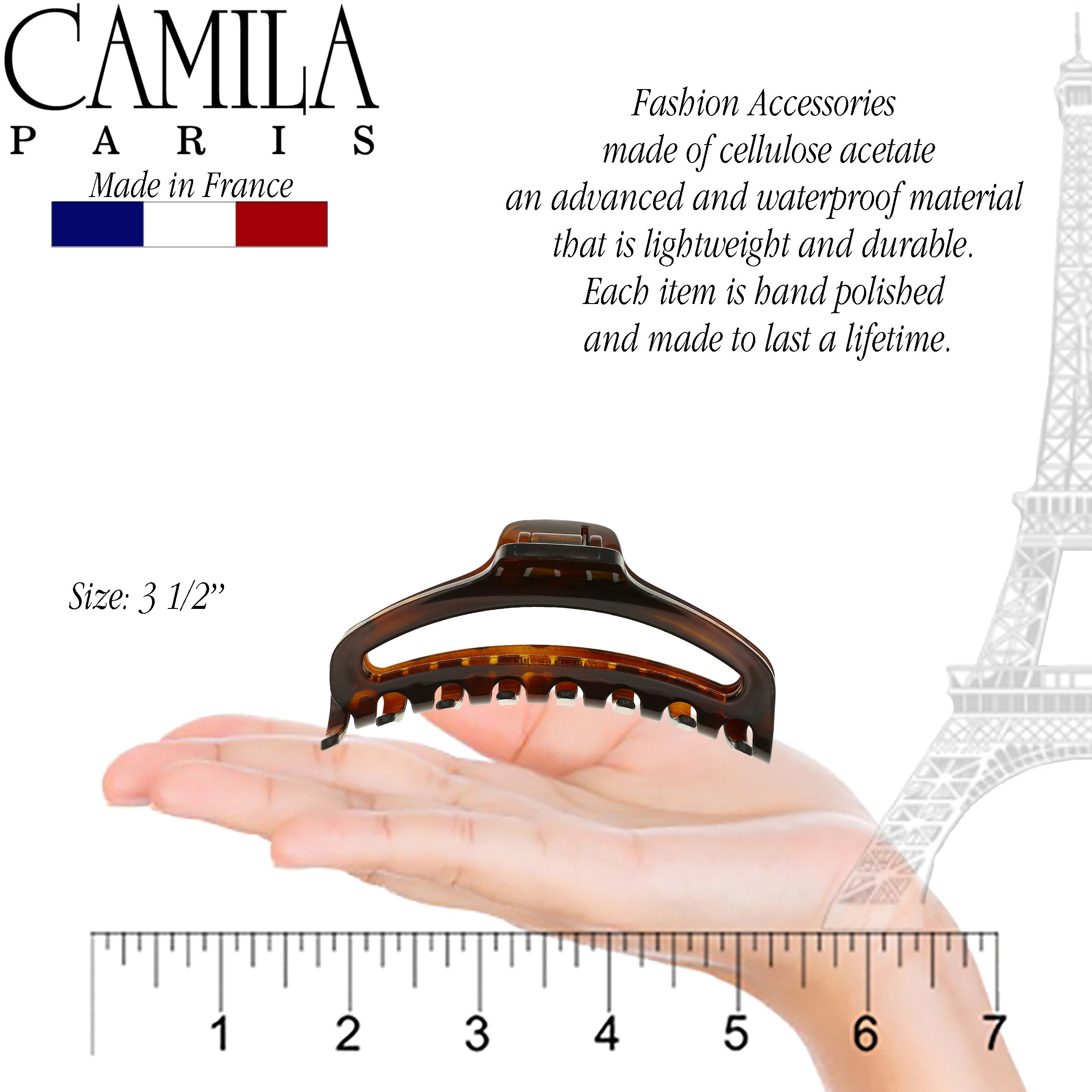Camila Paris CP2370 Tortoise Shell Women's French Hair Clip Claw