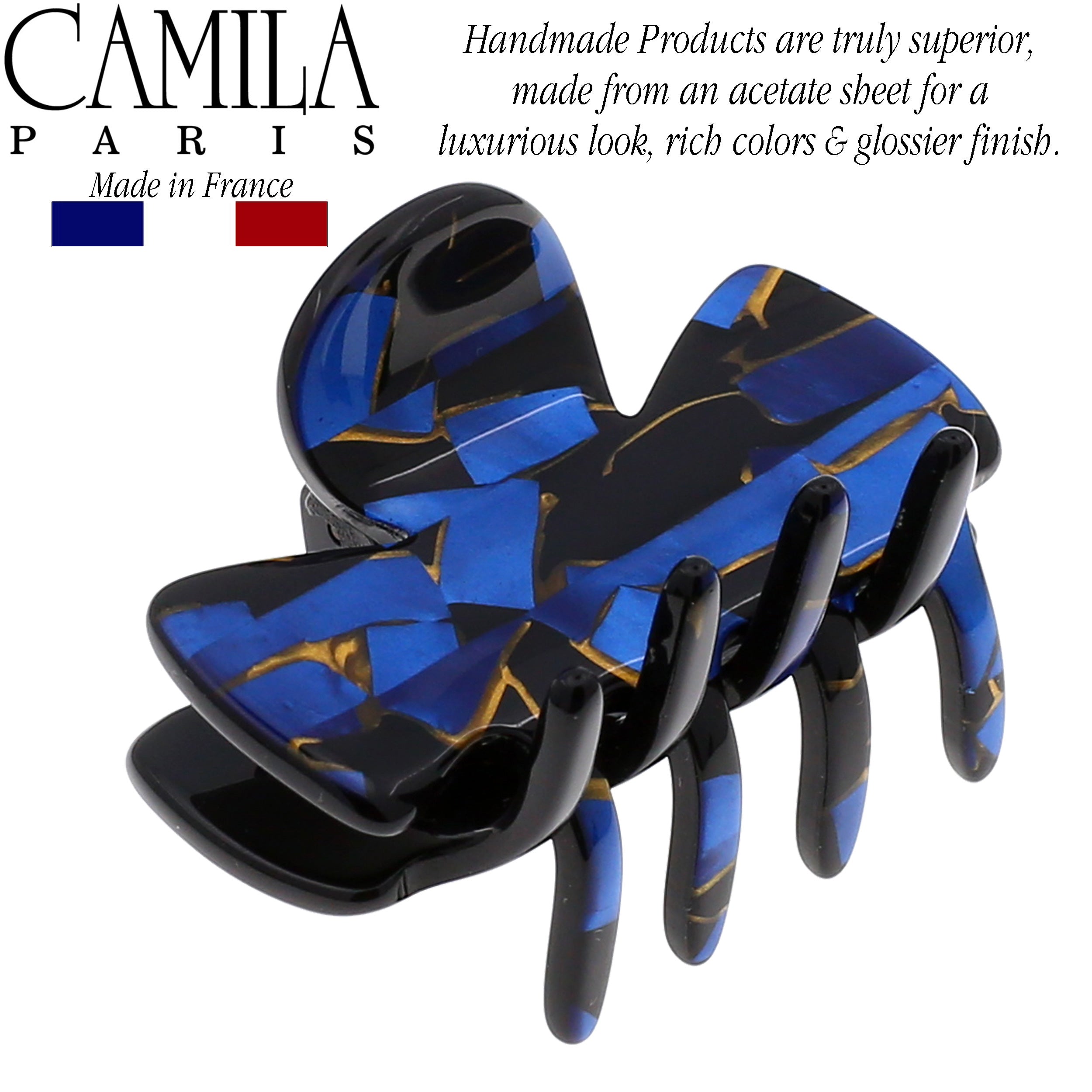 Camila Paris CP2440 Handmade Blue Women's French Hair Clip Claw