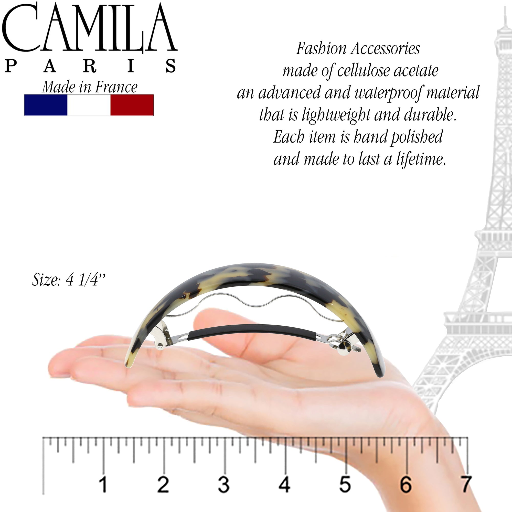 Camila Paris Hair Barrettes Handmade Arc No-Slip